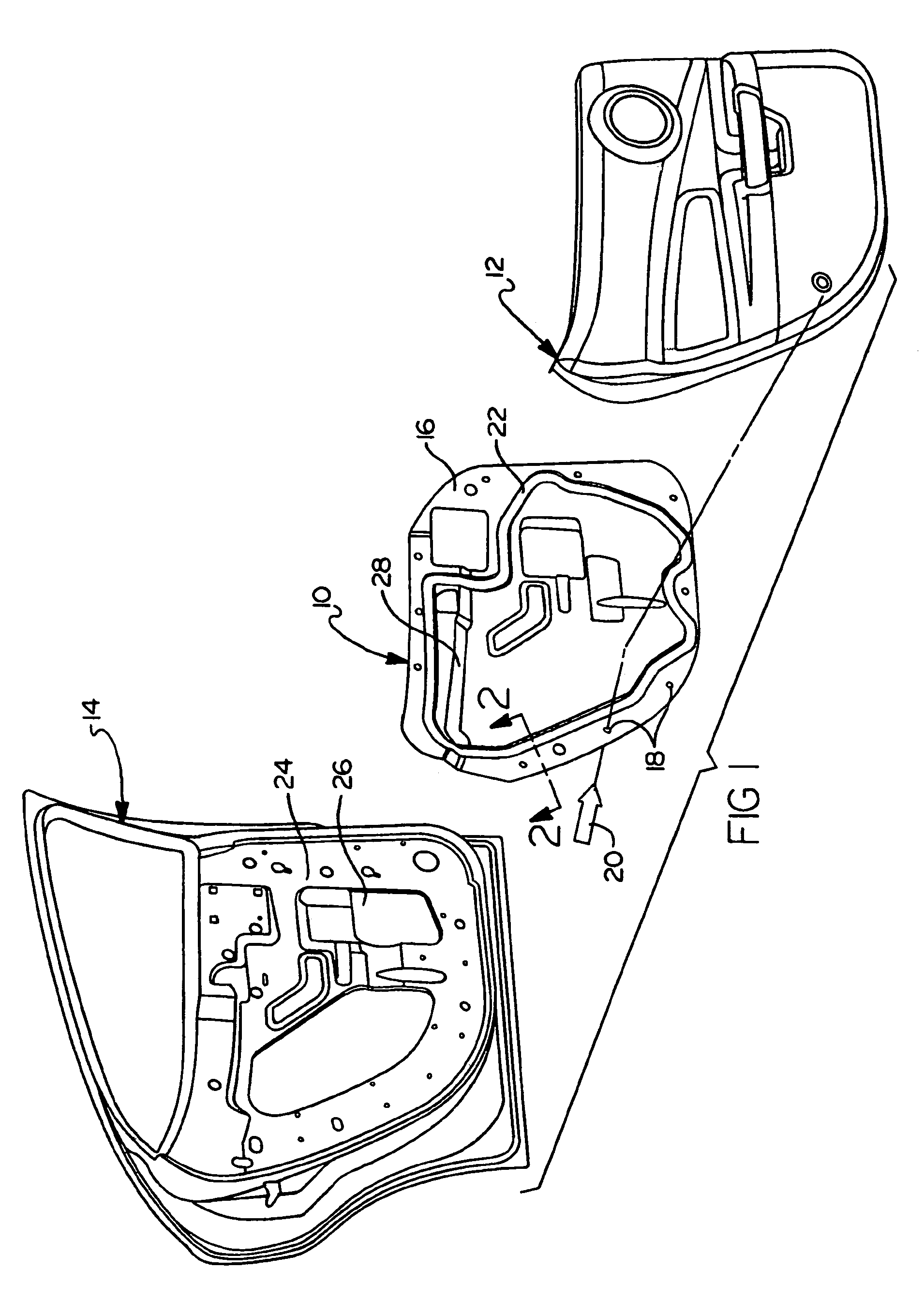 Water and sound shield having raised sealing rib