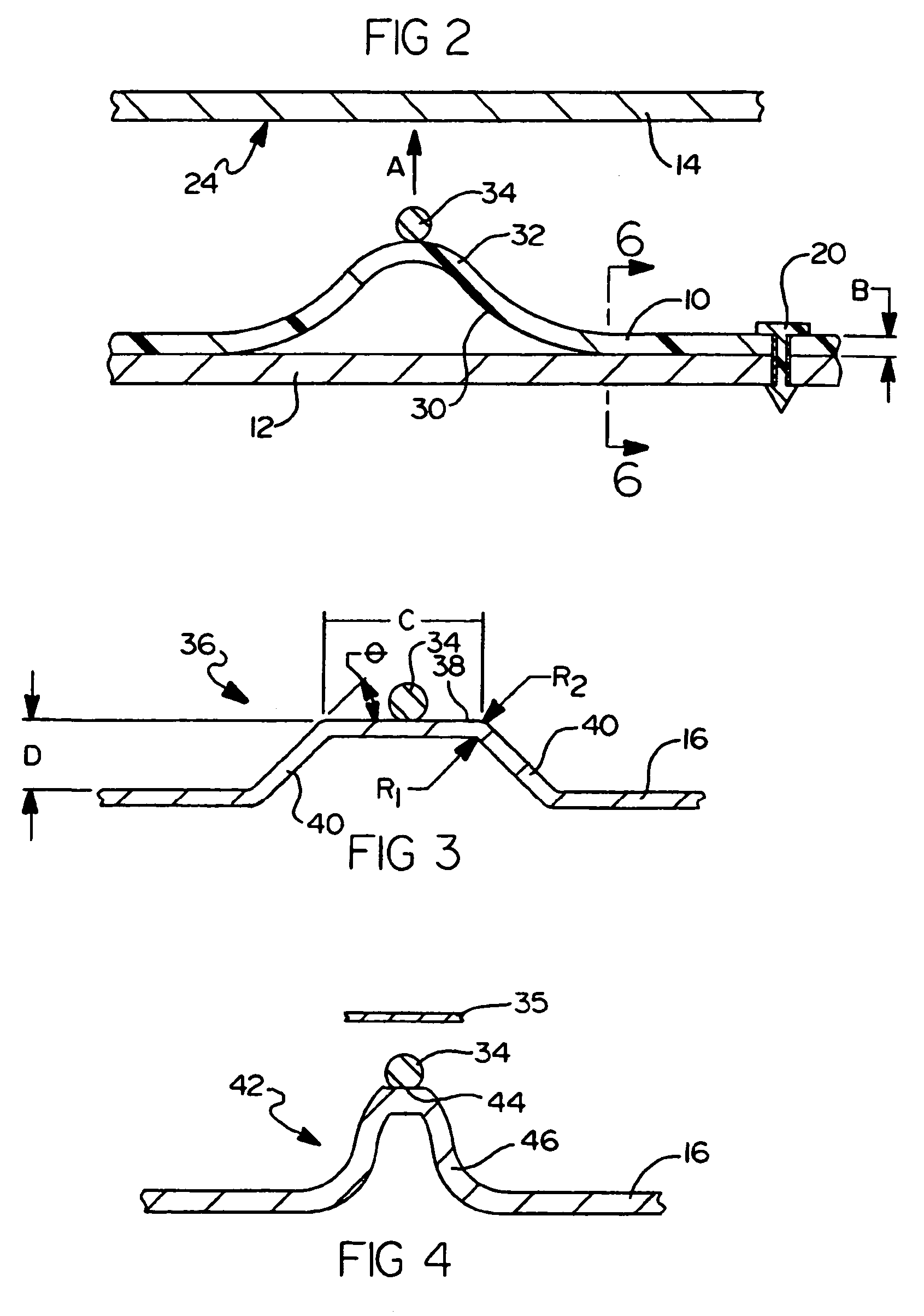 Water and sound shield having raised sealing rib