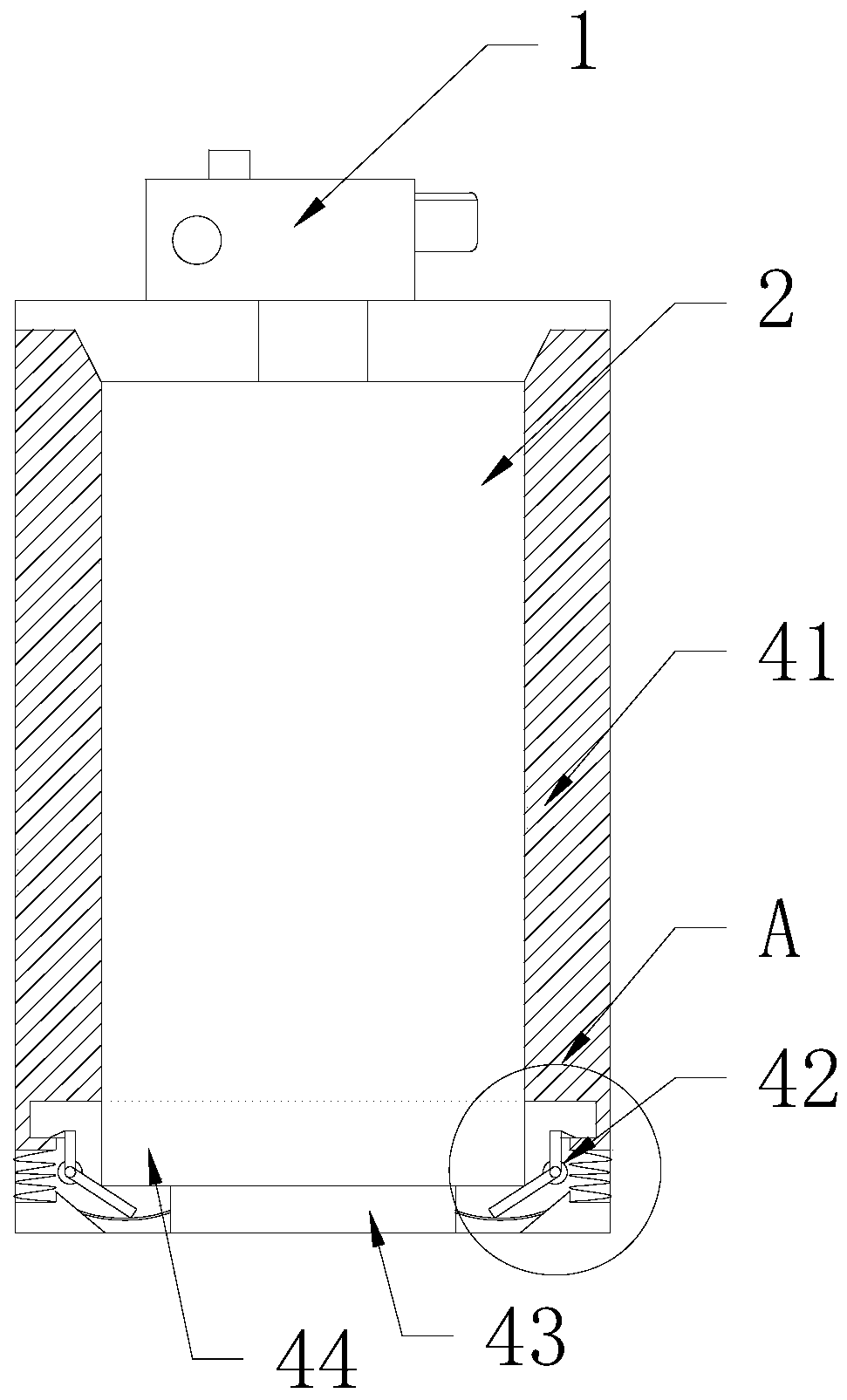 Air damper for ship ventilation with U-shaped expansion and return noise reduction