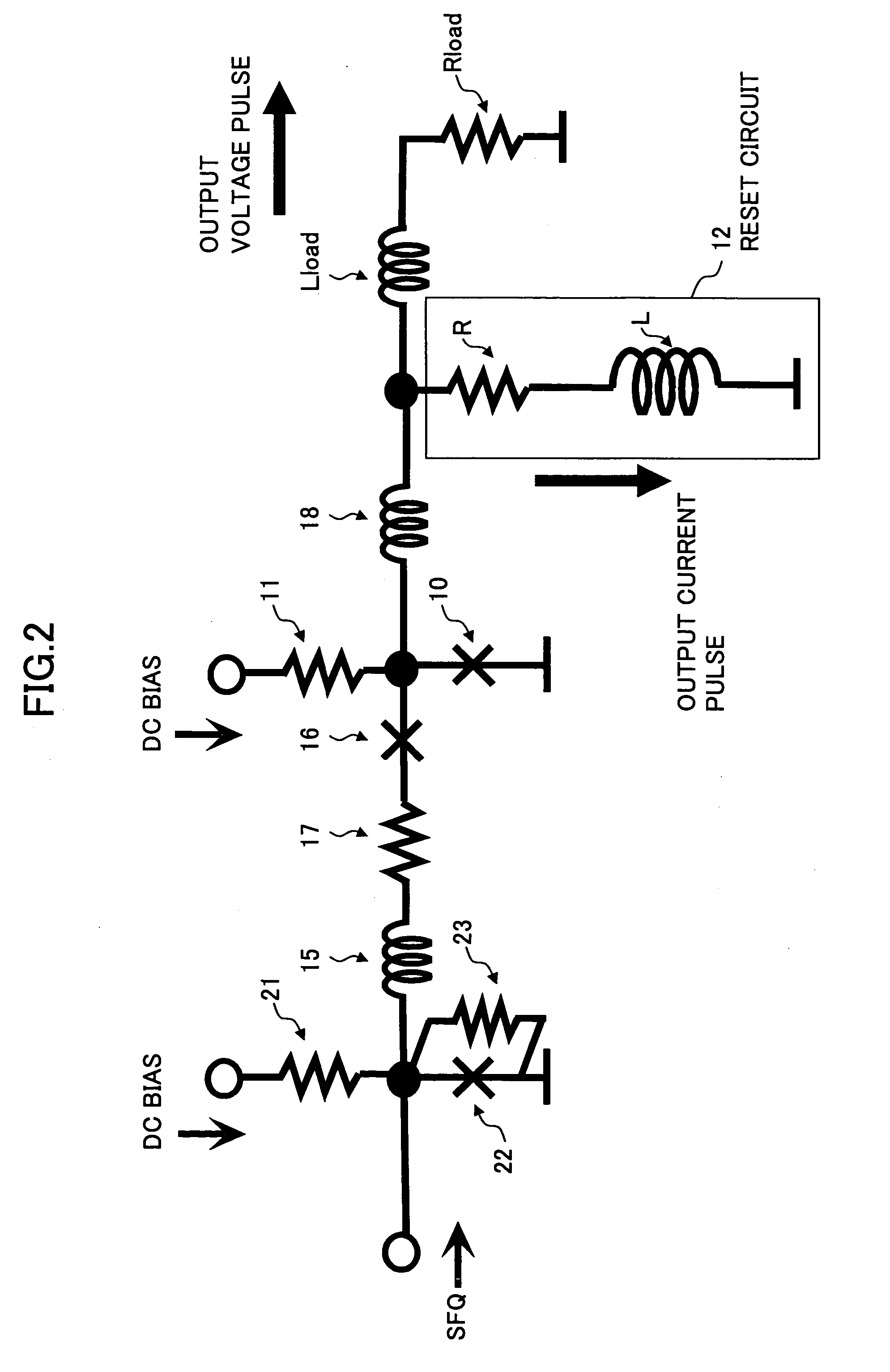 Superconducting latch driver circuit generating sufficient output voltage and pulse-width