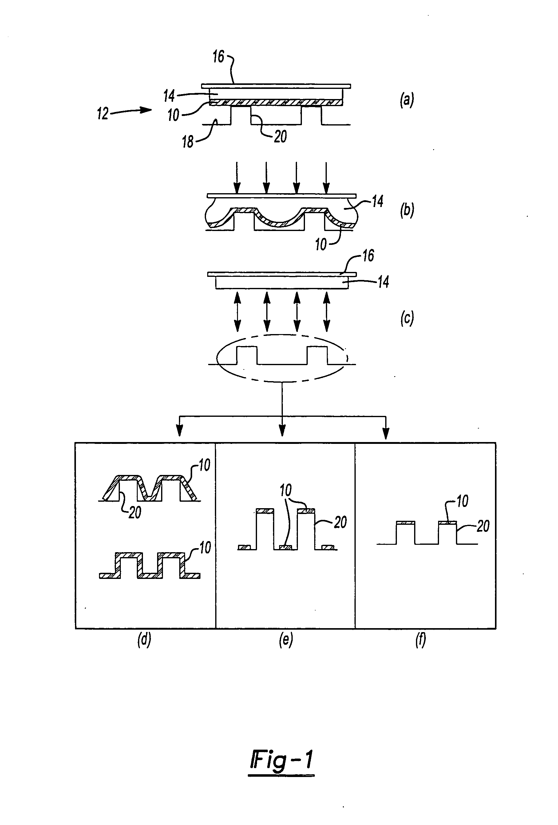 Imprinting polymer film on patterned substrate