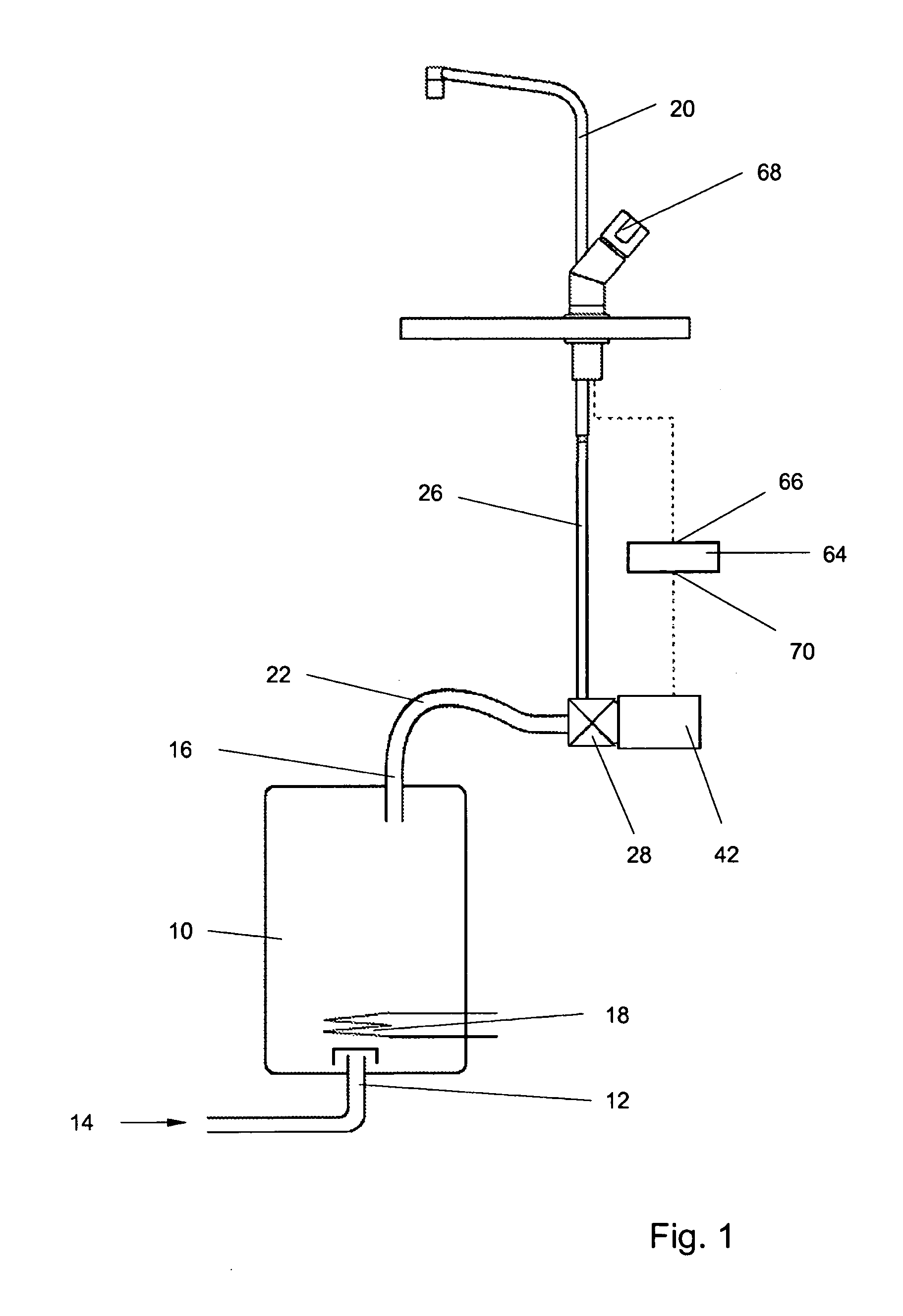 Apparatus for dispensing hot or boiling water