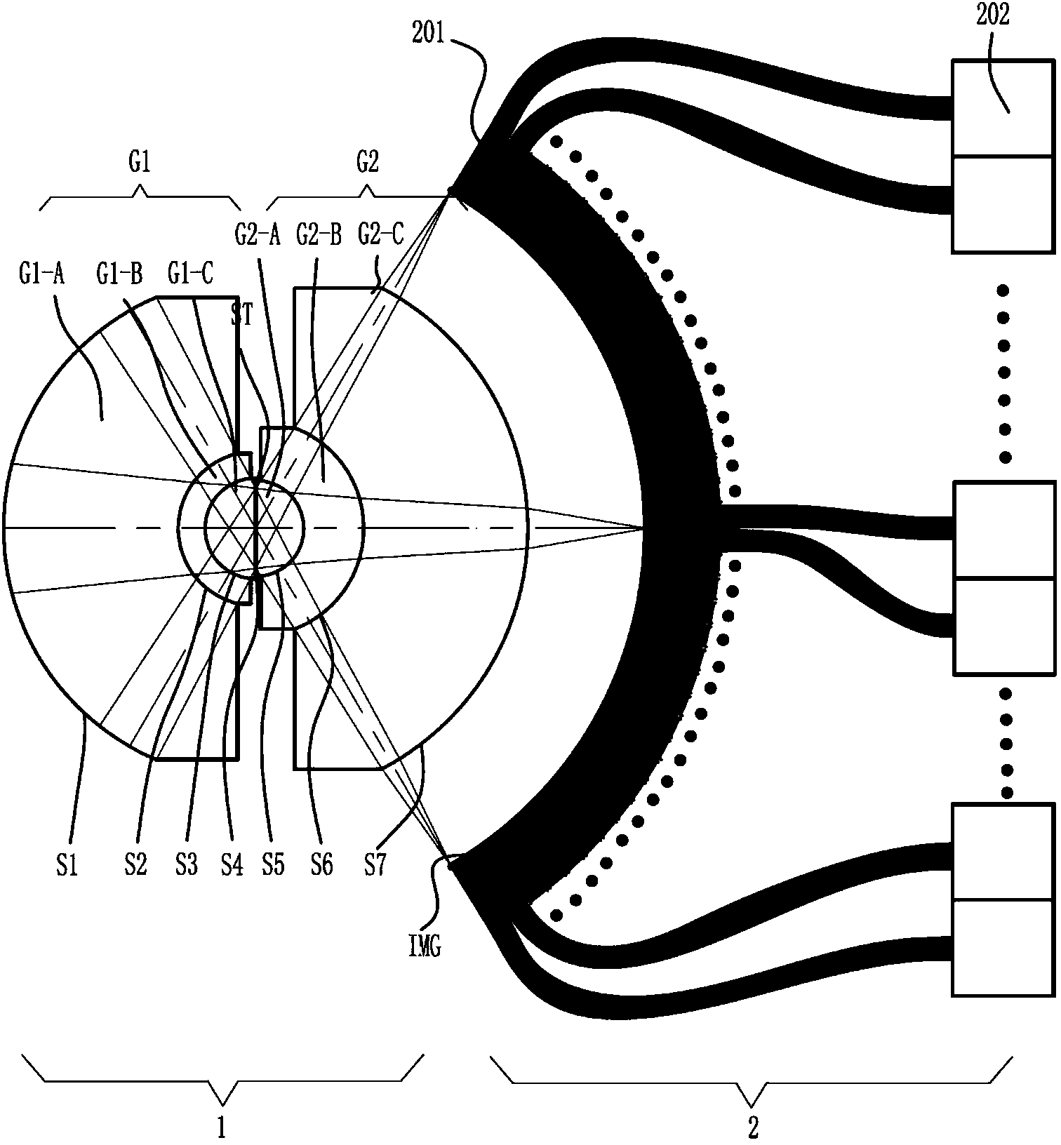 Large-visual-field high-resolution photoelectronic imaging system