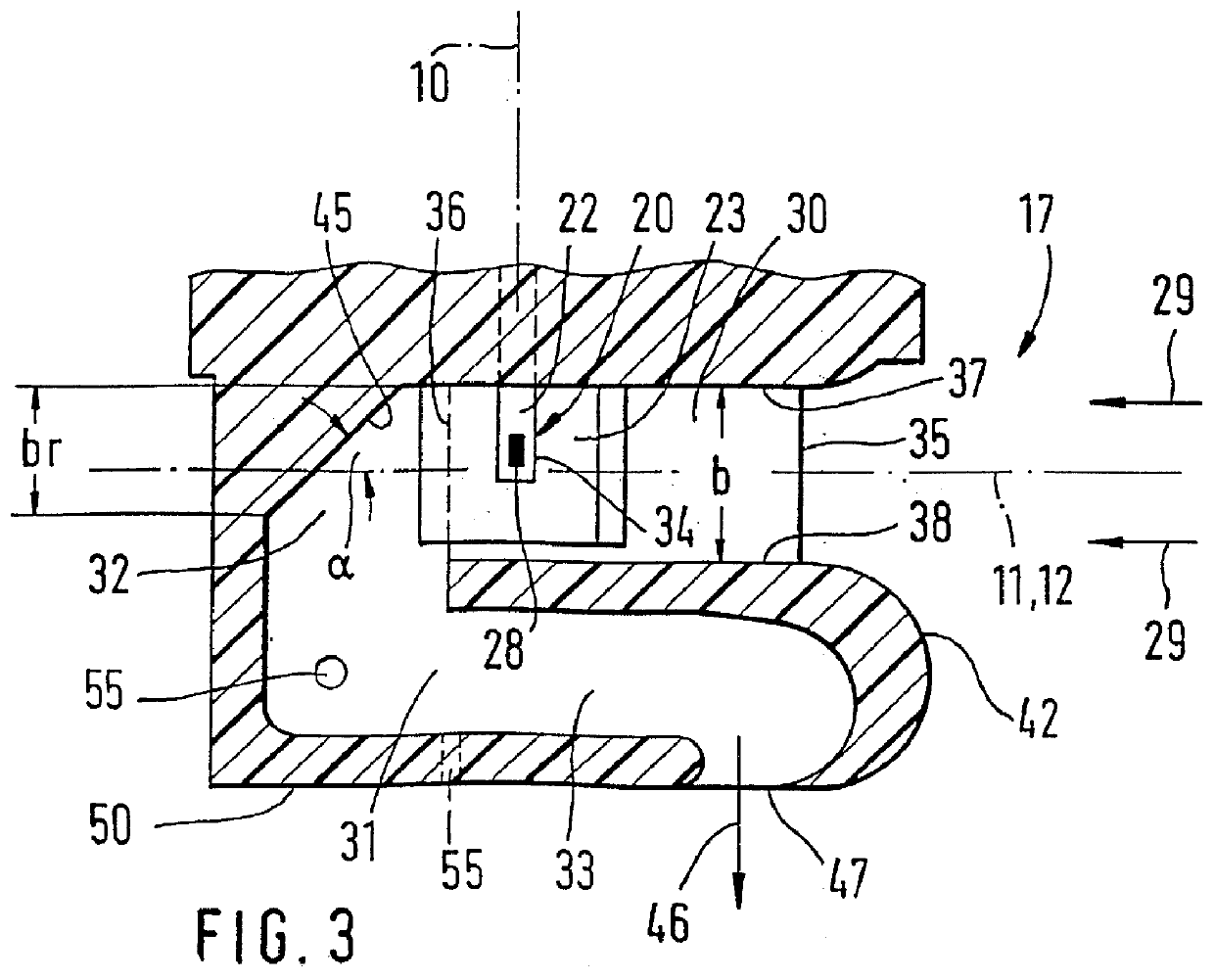 Device for measuring the amount of a flowing medium