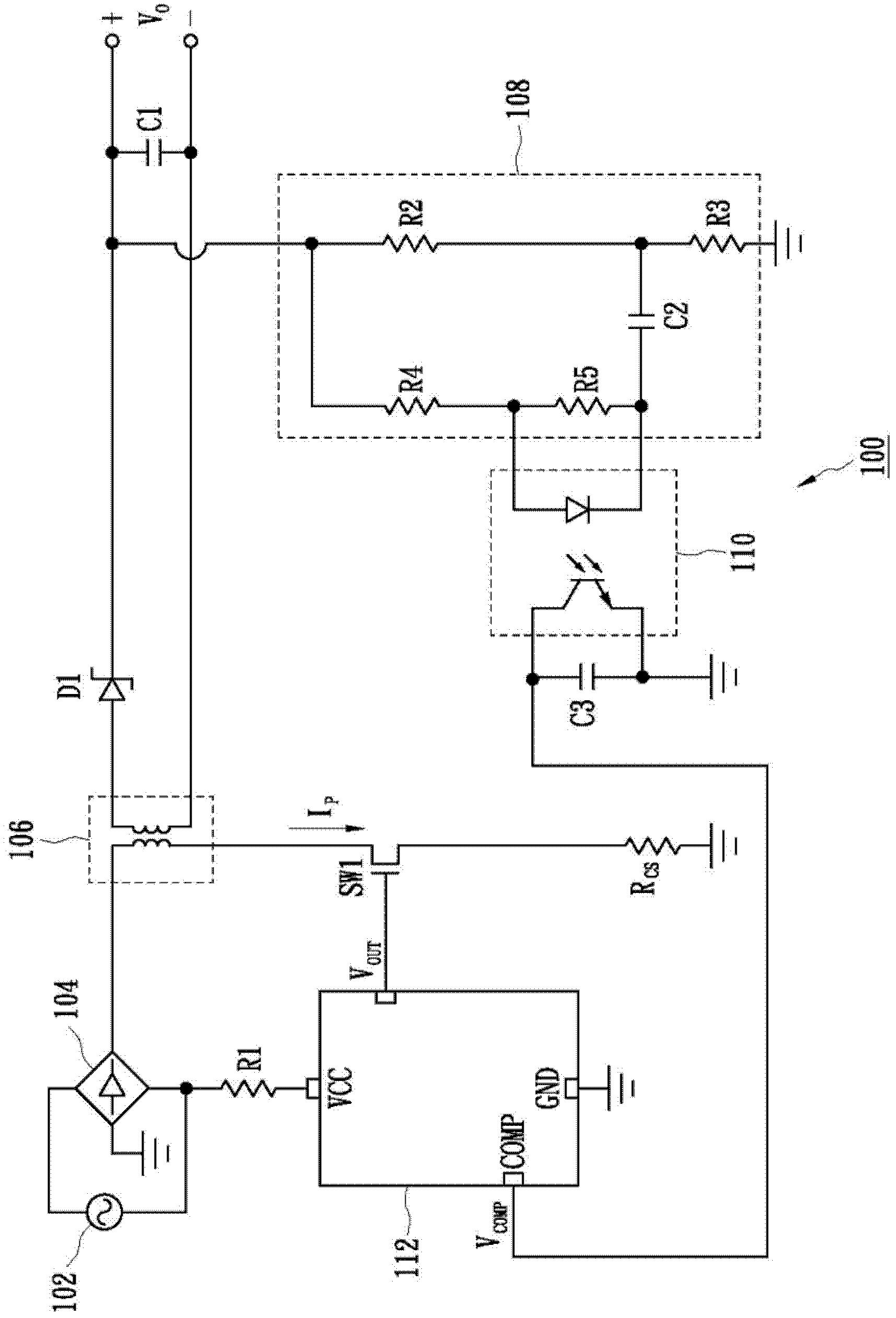 Method for controlling cross voltage of power switch of switching-type power converter, and circuit thereof