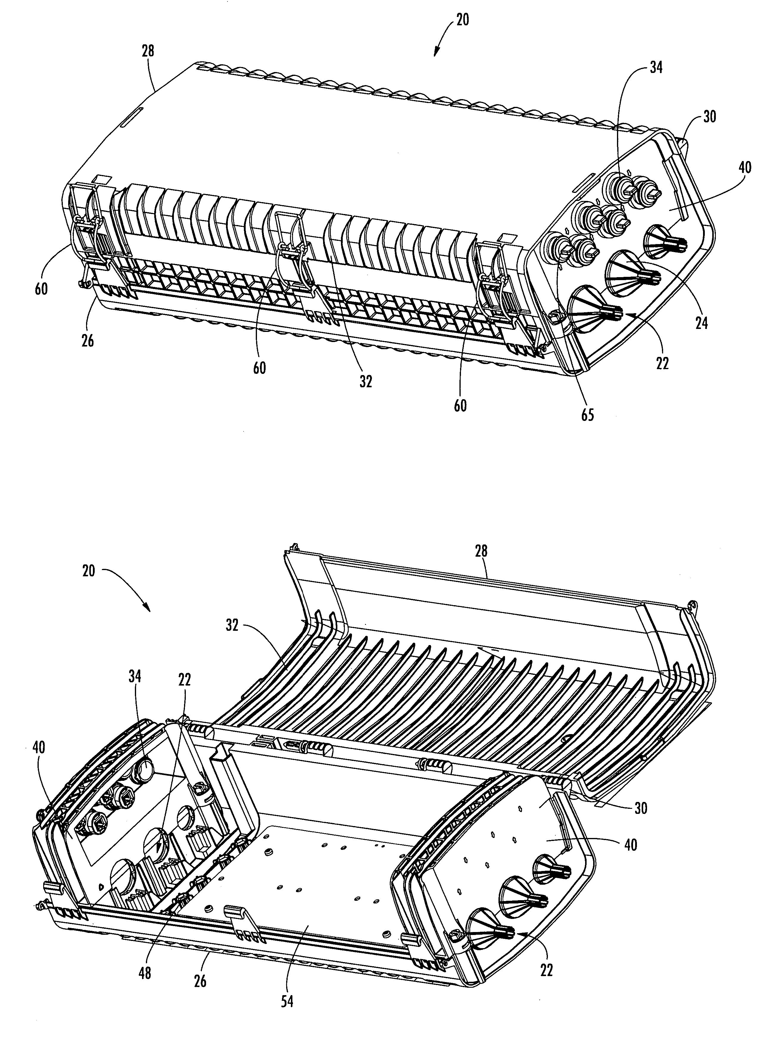 Optical connection closure having at least one connector port