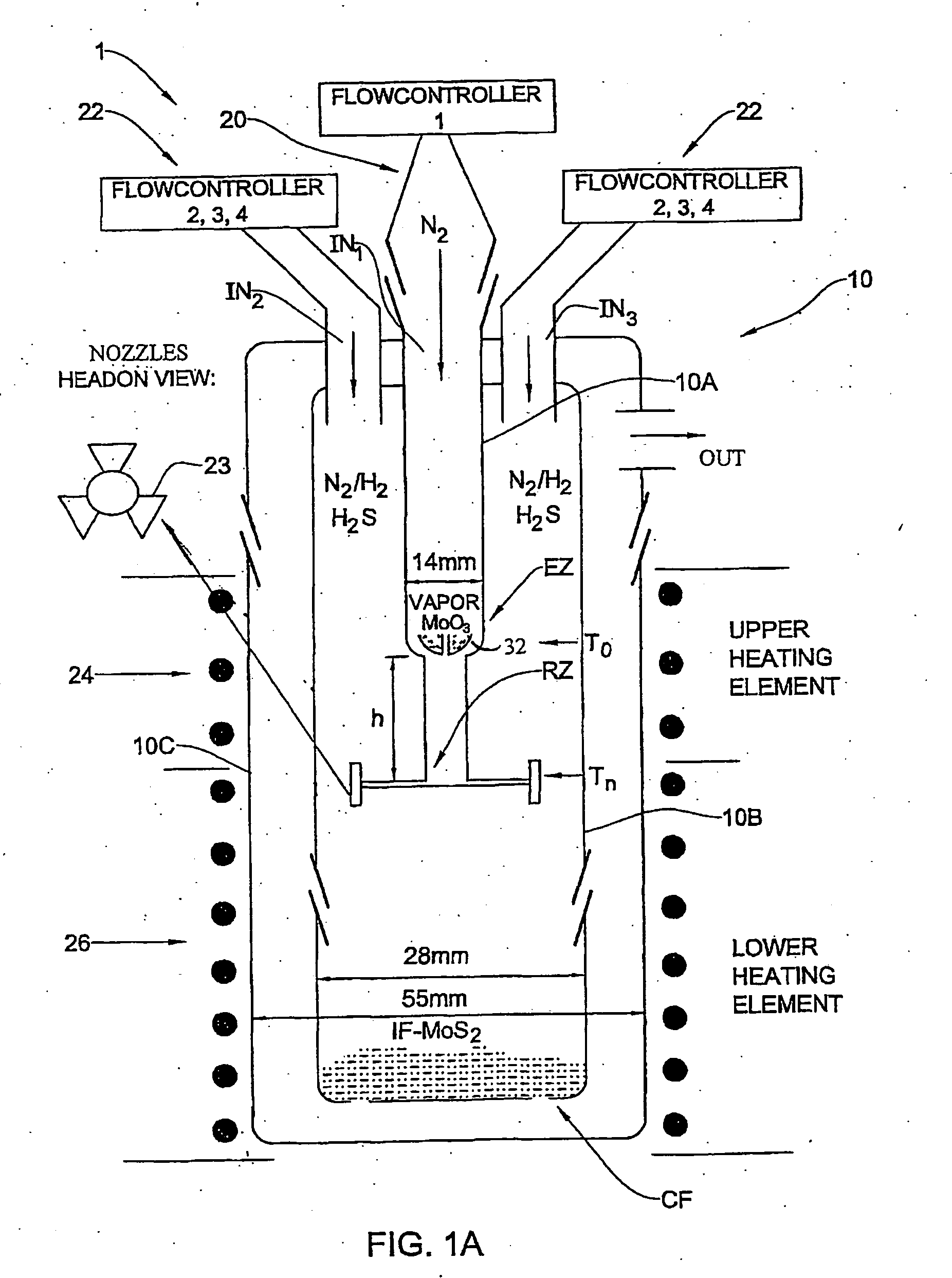 Method and apparatus for producing inorganic fullerene-like nanoparticles