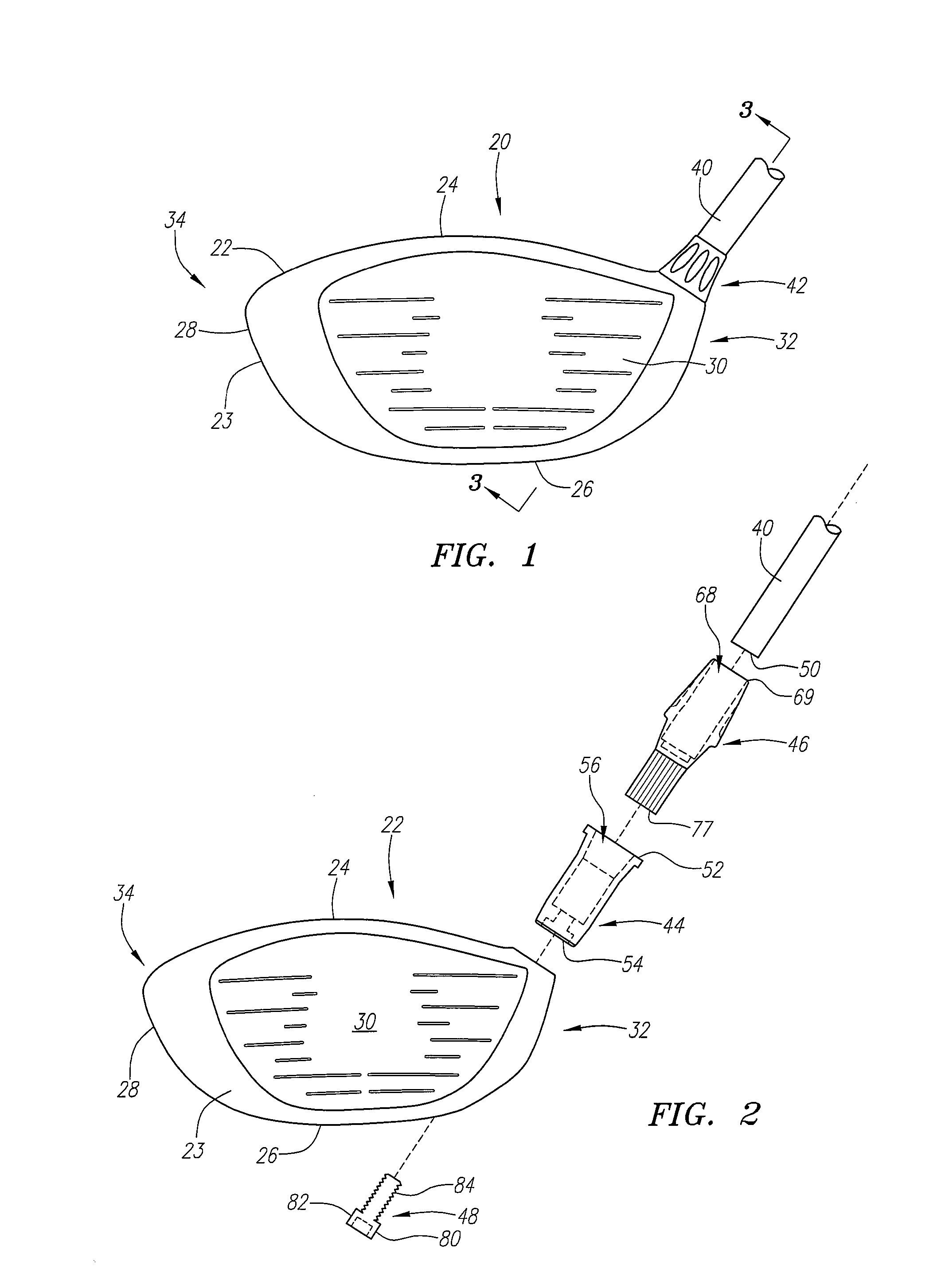 Golf club with interchangeable head-shaft connection