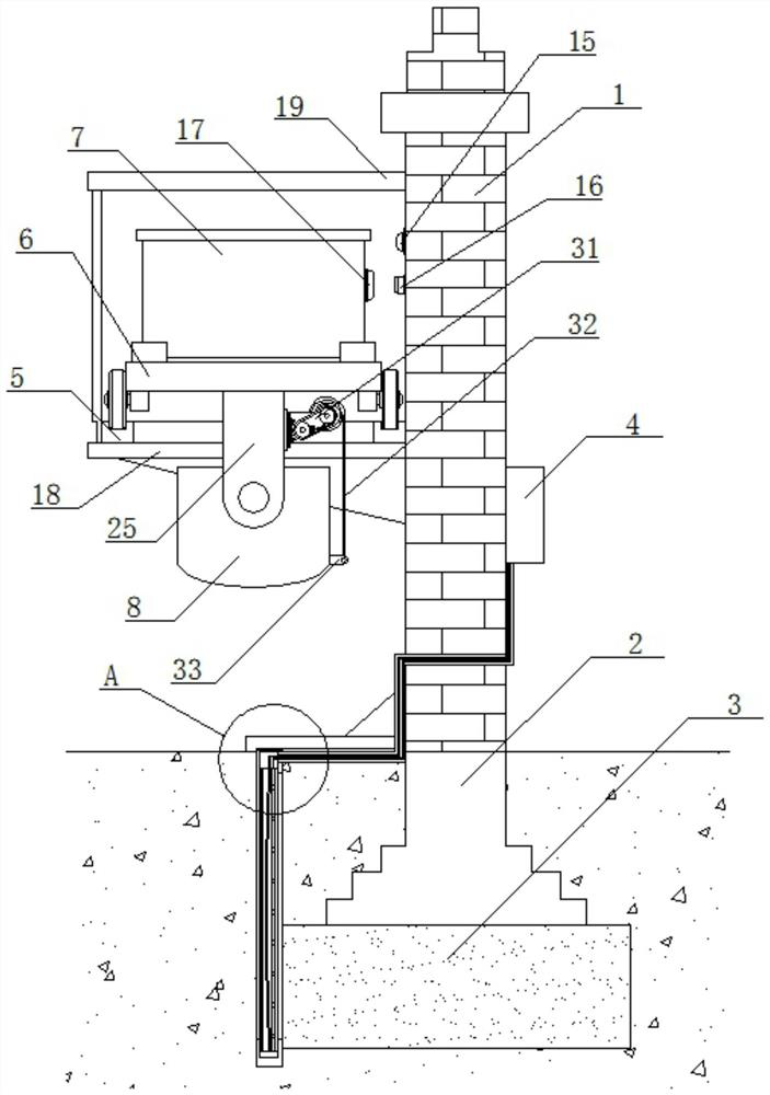 Hedgehog digging-through prevention structure for bottom of enclosing wall