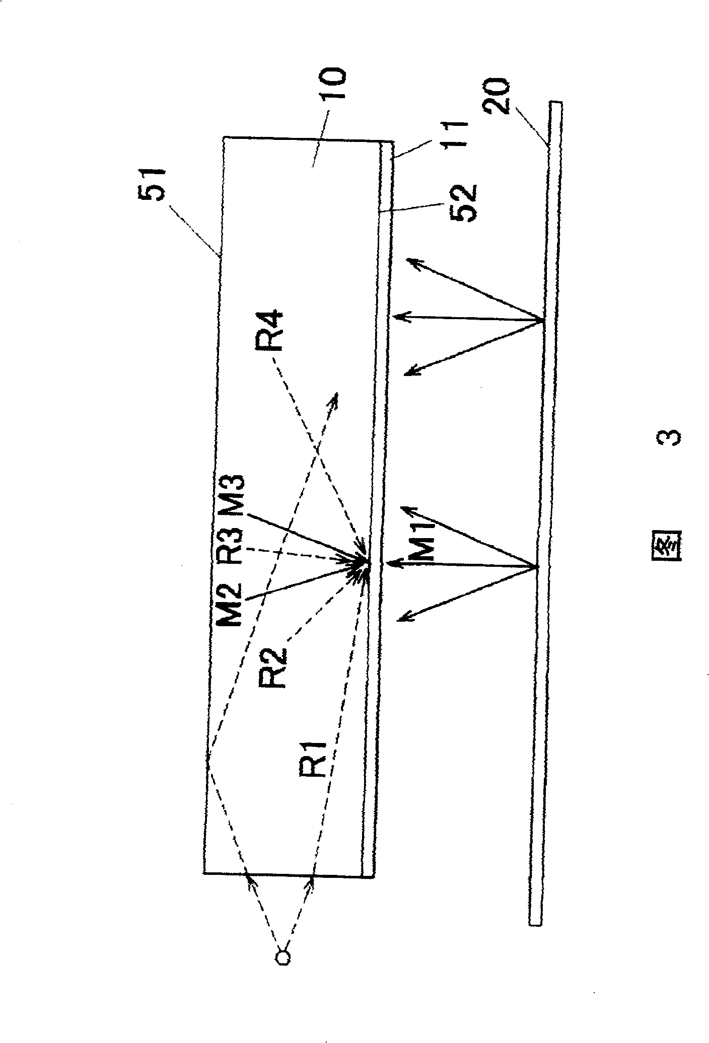 Optical element, light guiding plate, backlight source and LCD device for synthetizing hologram by computer