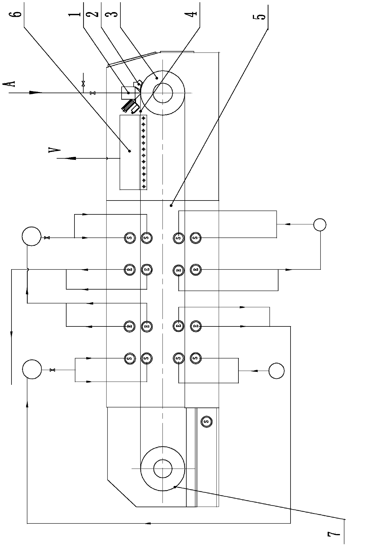 Vacuum high-temperature defoaming method and device for casted polyamide acid resin liquid film