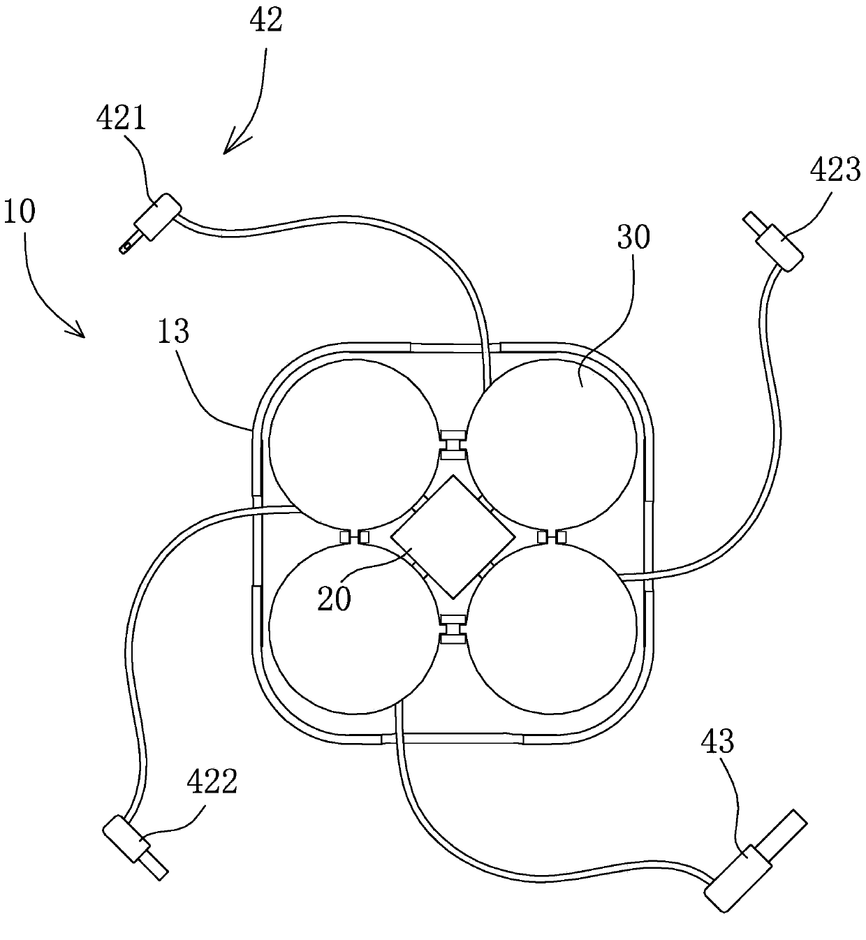 Portable multipath communication charging device capable of charging electrical appliances of different types