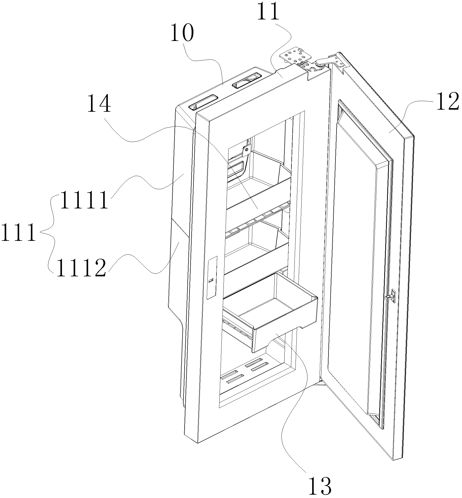 Refrigerator door body and refrigerator with same