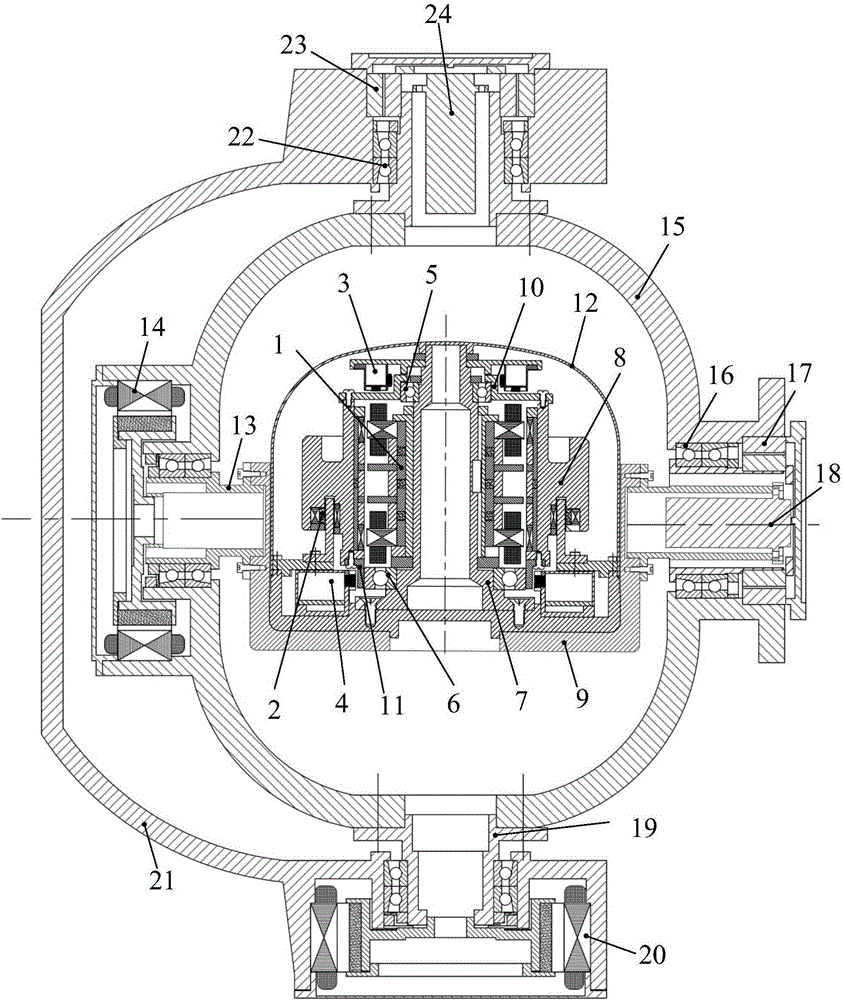 A four-degree-of-freedom dual-frame magnetic levitation control moment gyroscope