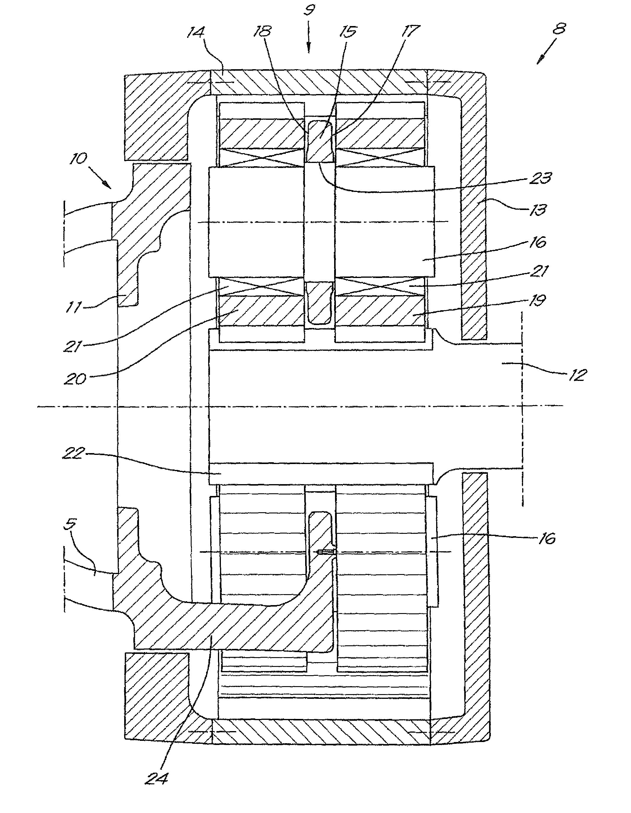 Planet carrier of a planetary stage with a bogie plate