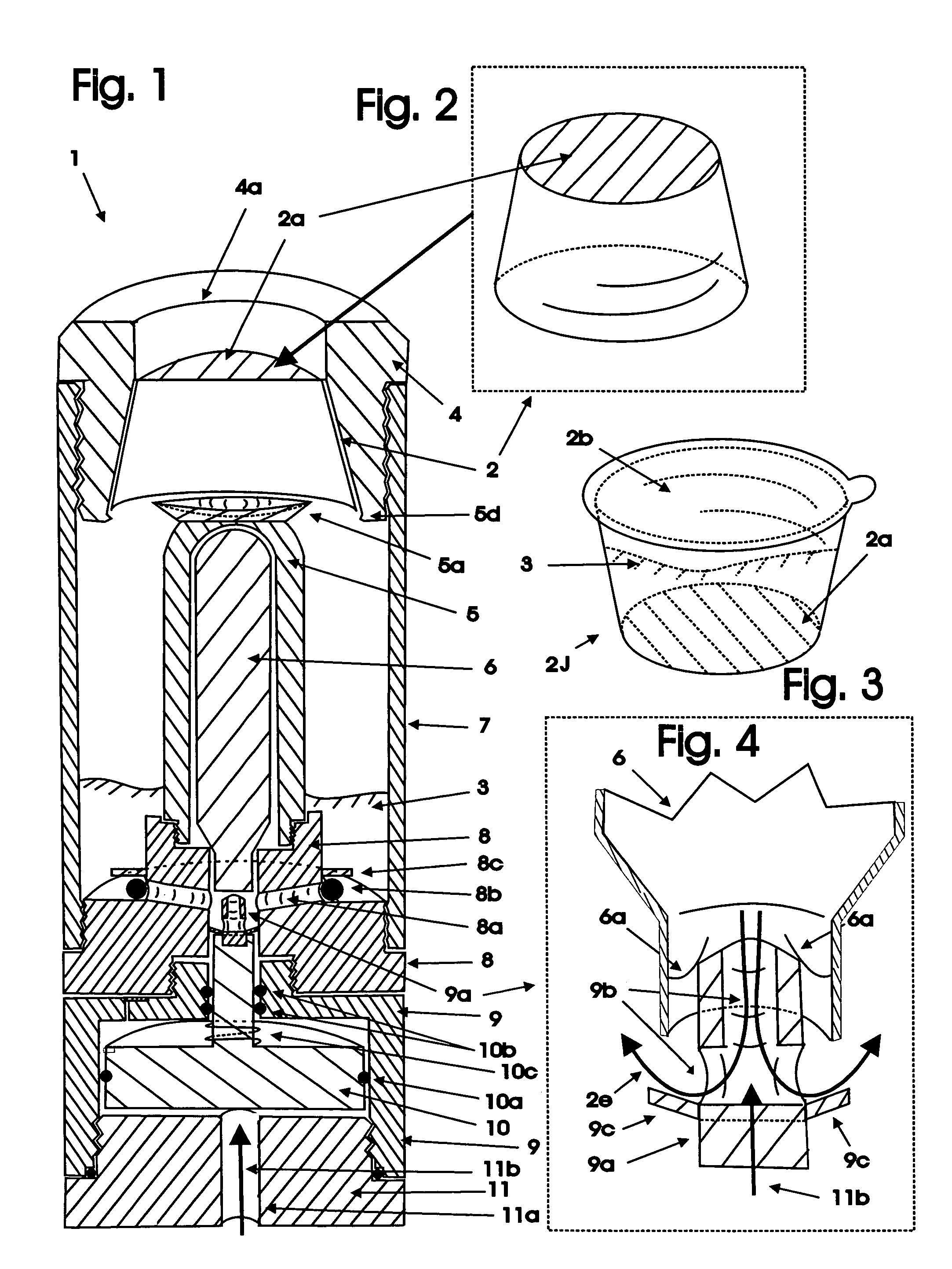 Gas projection device sometimes with a burst disk, producing loud sonic report and smoke plume