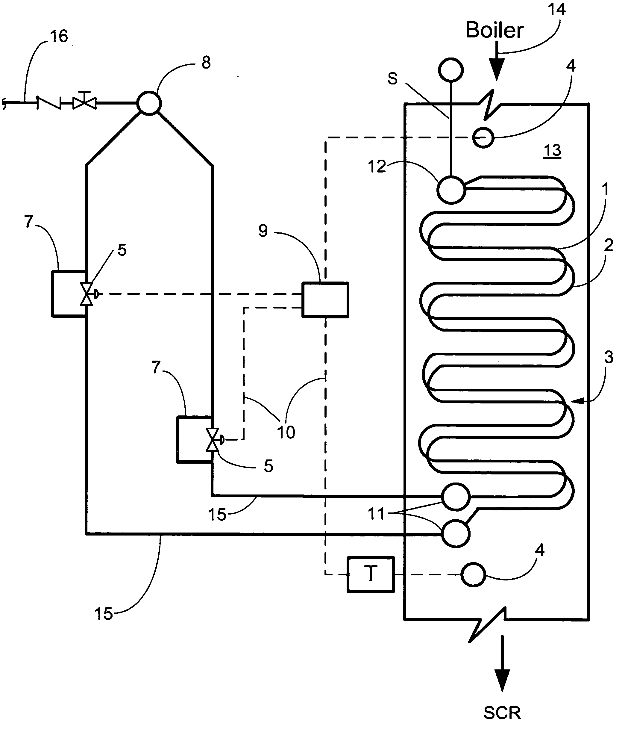 Multiple pass economizer and method for SCR temperature control