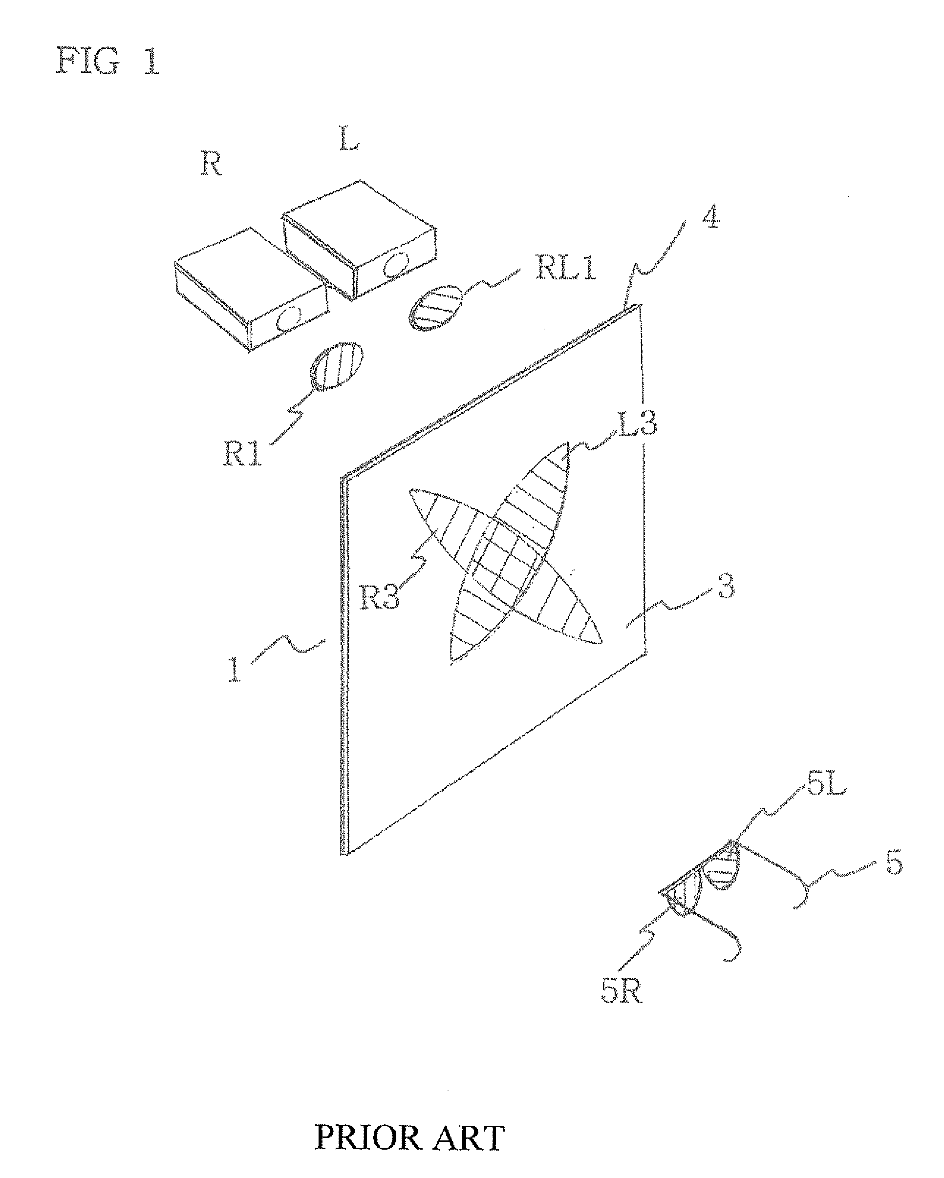 Transmission screen for stereoscopic images