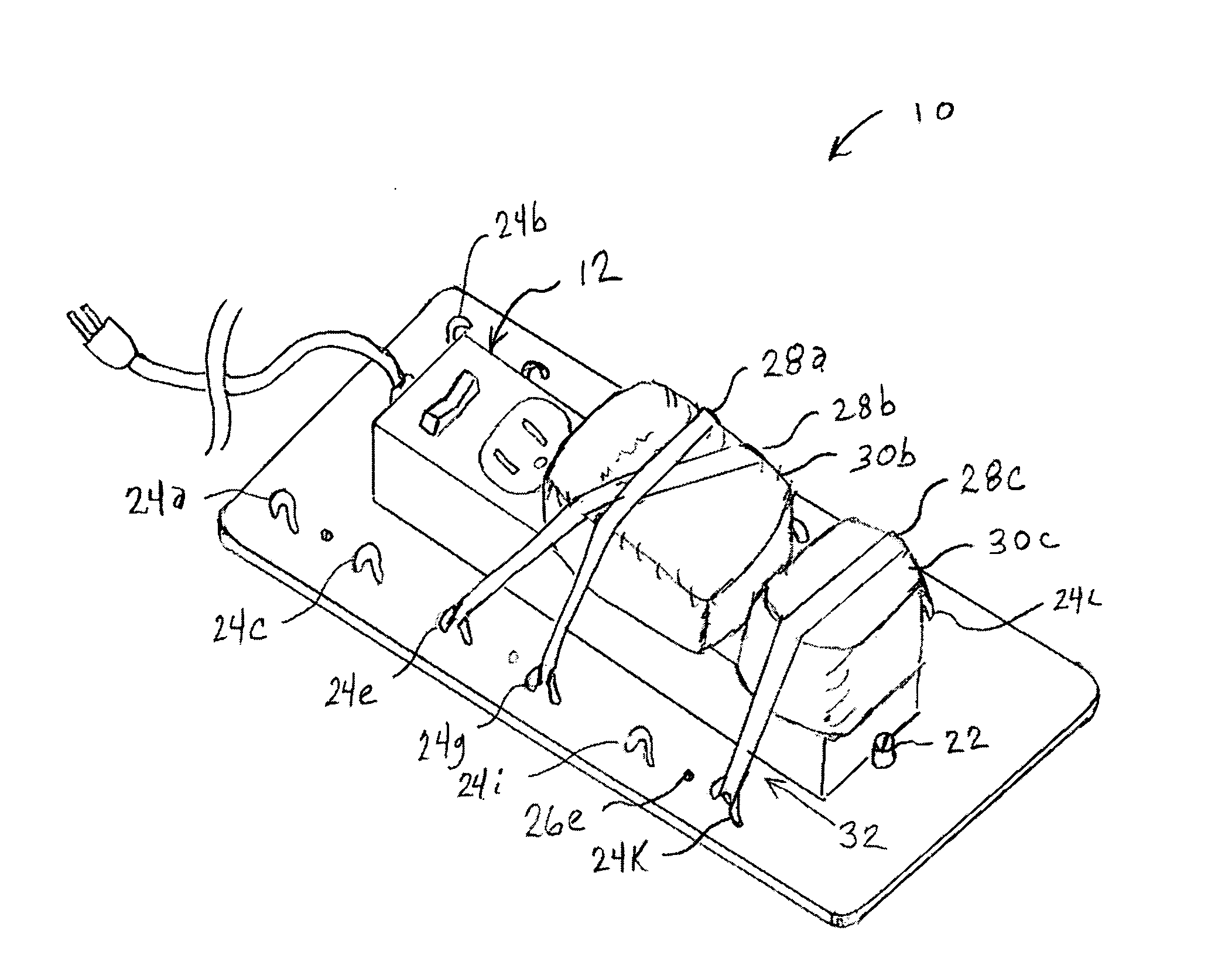 Underdesk apparatus for organizing electronics and connections