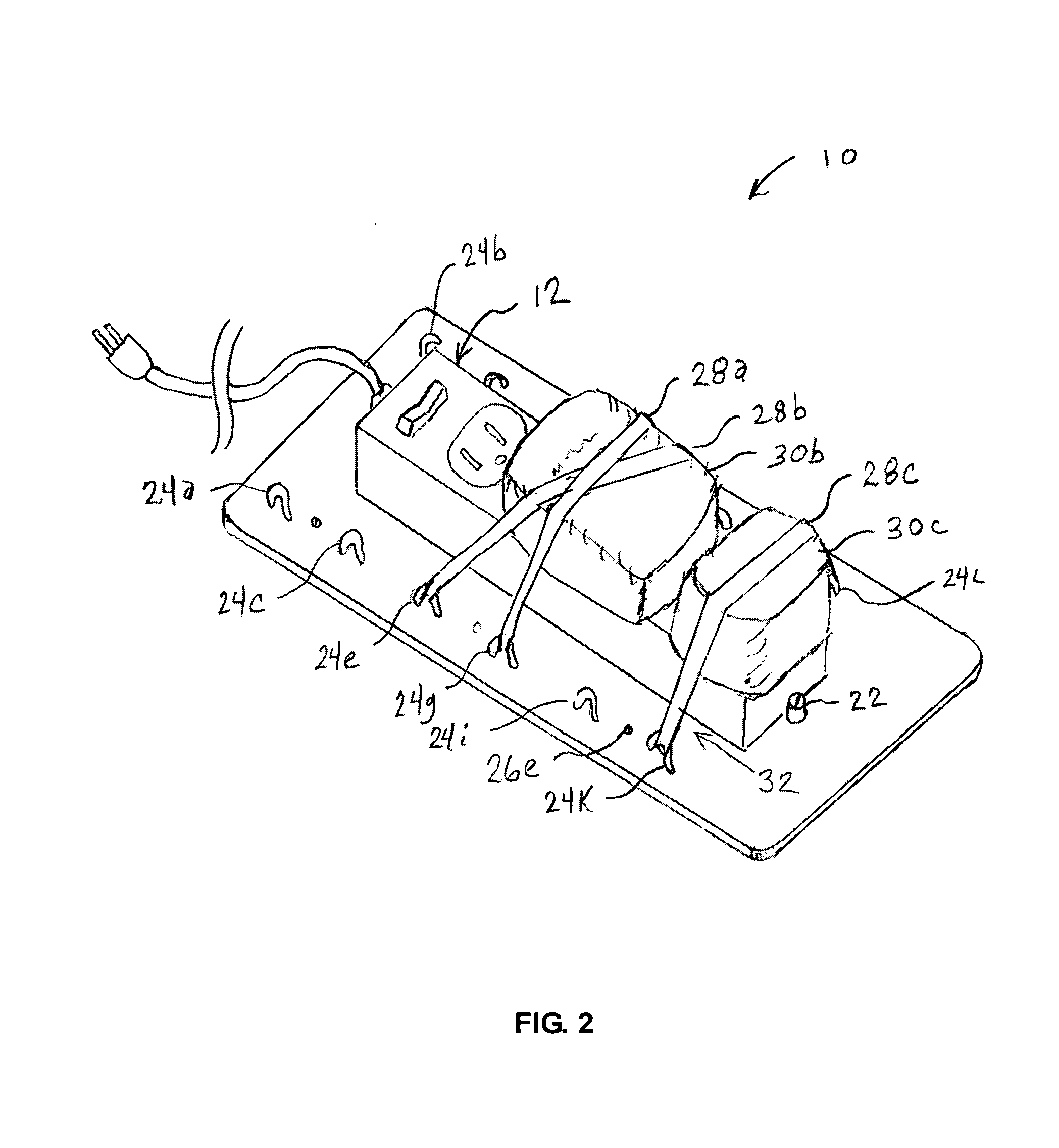 Underdesk apparatus for organizing electronics and connections