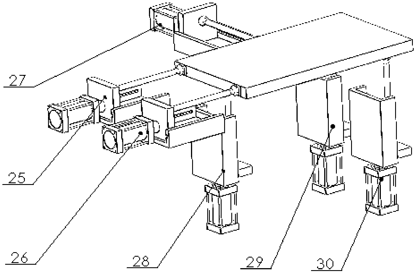 Fan speed-increasing gearbox test bed capable of achieving pose controlling and spindle loading