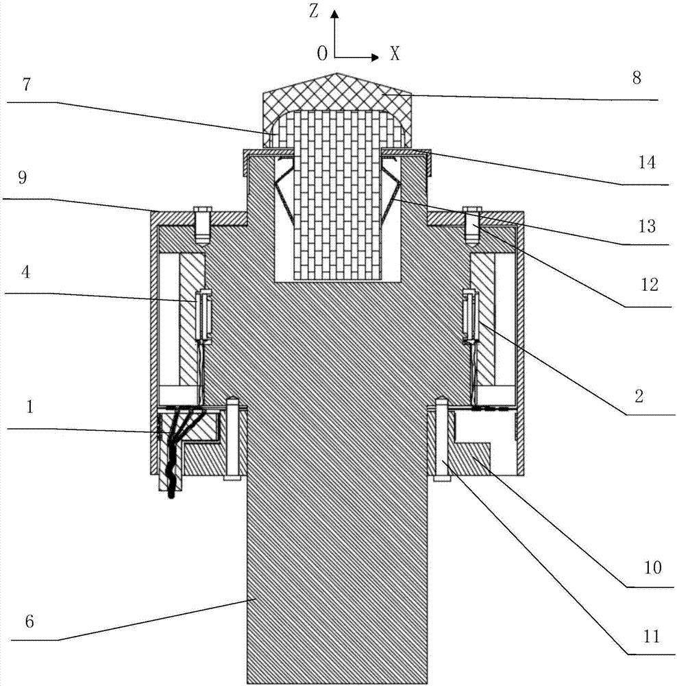 Six-dimensional force measuring device and method based on viscous-elastic material polishing