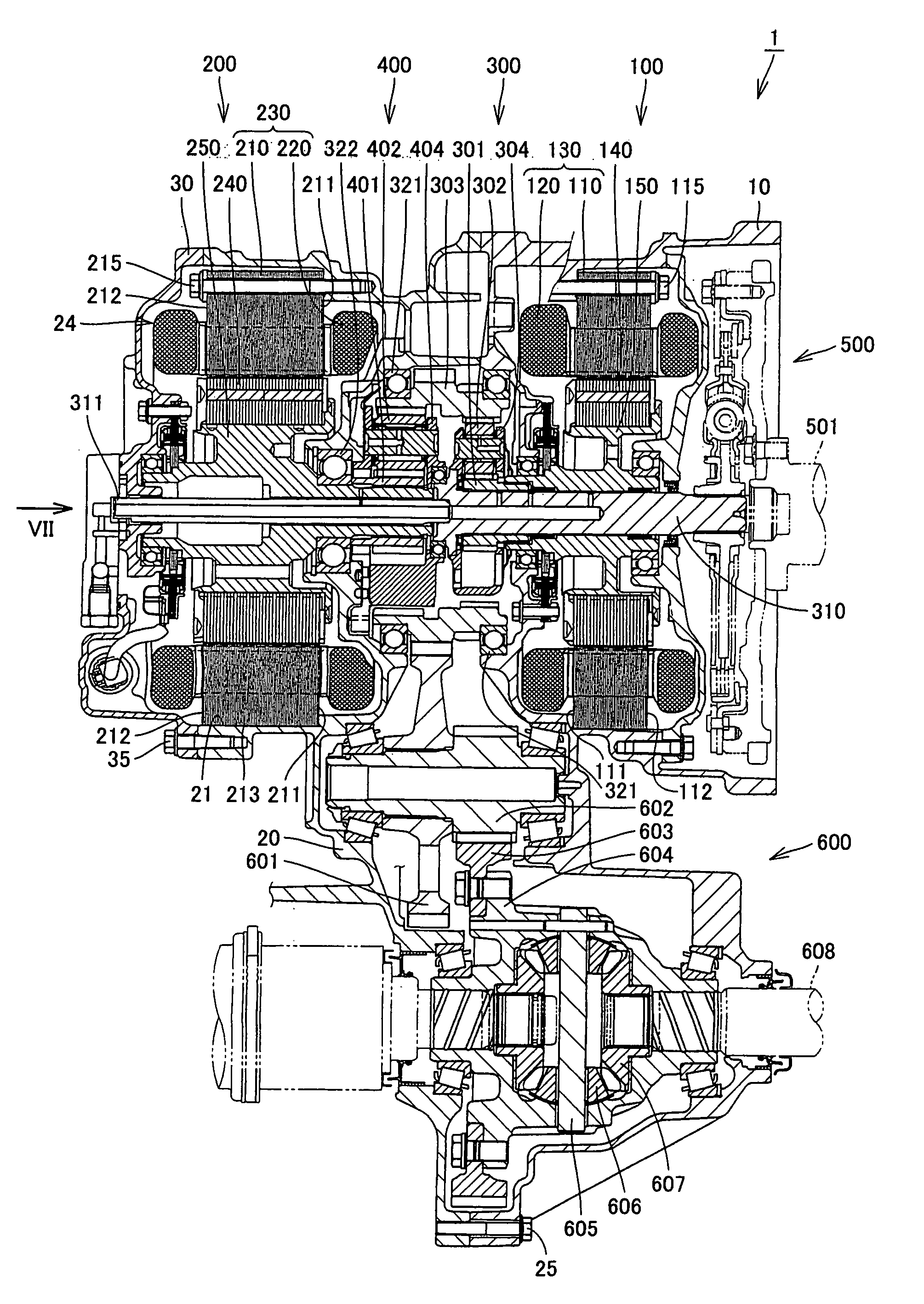 Driving Device With Rotating Electric Machine