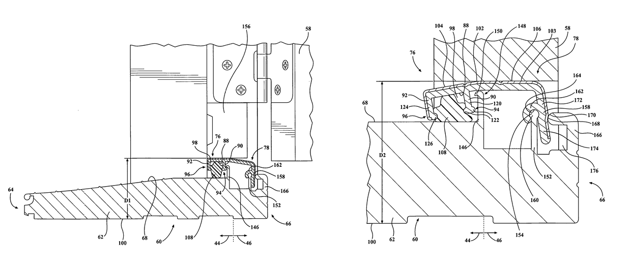 Threshold assembly for an entryway system