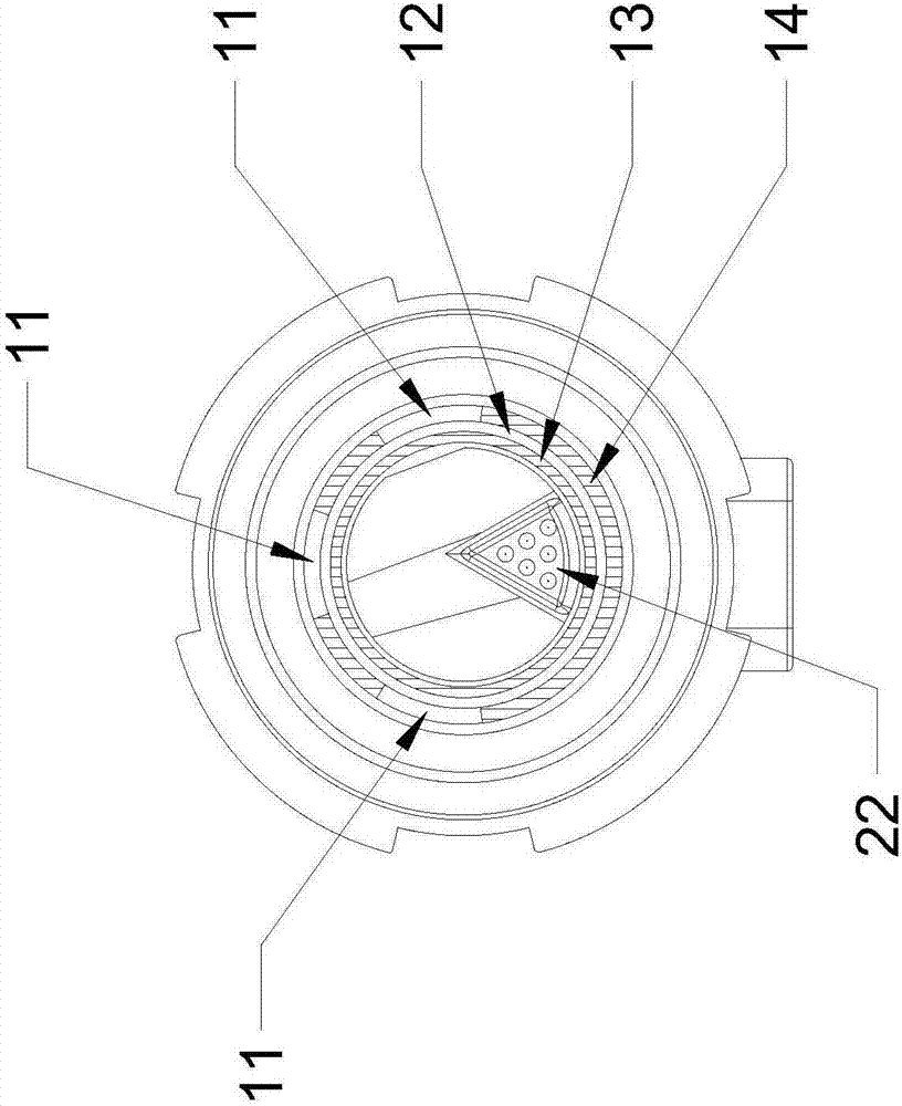 Turbulence prevention and scale reduction structure and optical liquid concentration test device