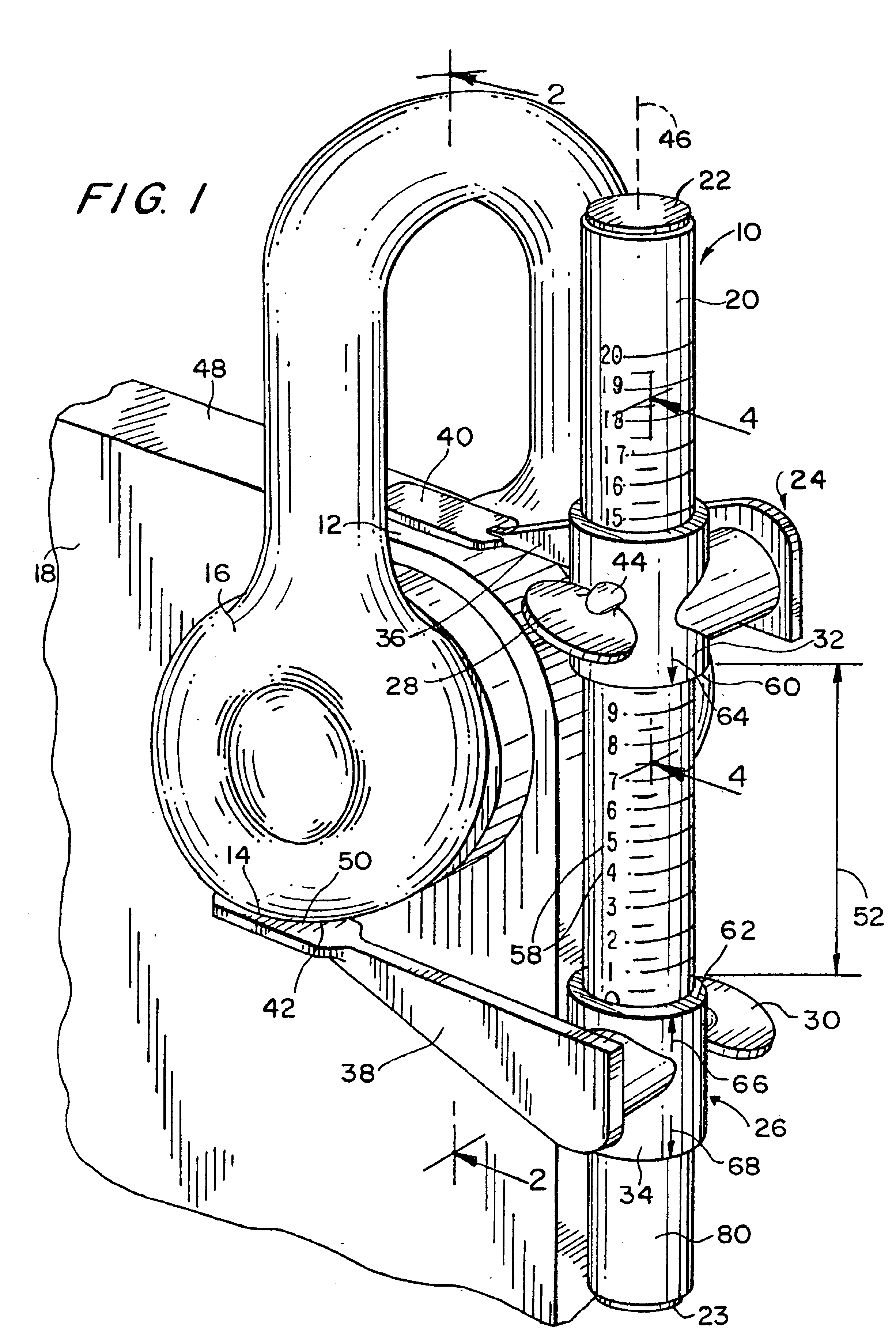 Wear measurement gauge for padeyes shackles and chains