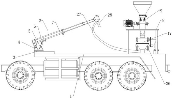 Atomizable wet spraying machine for soil environment treatment engineering of waste mining area