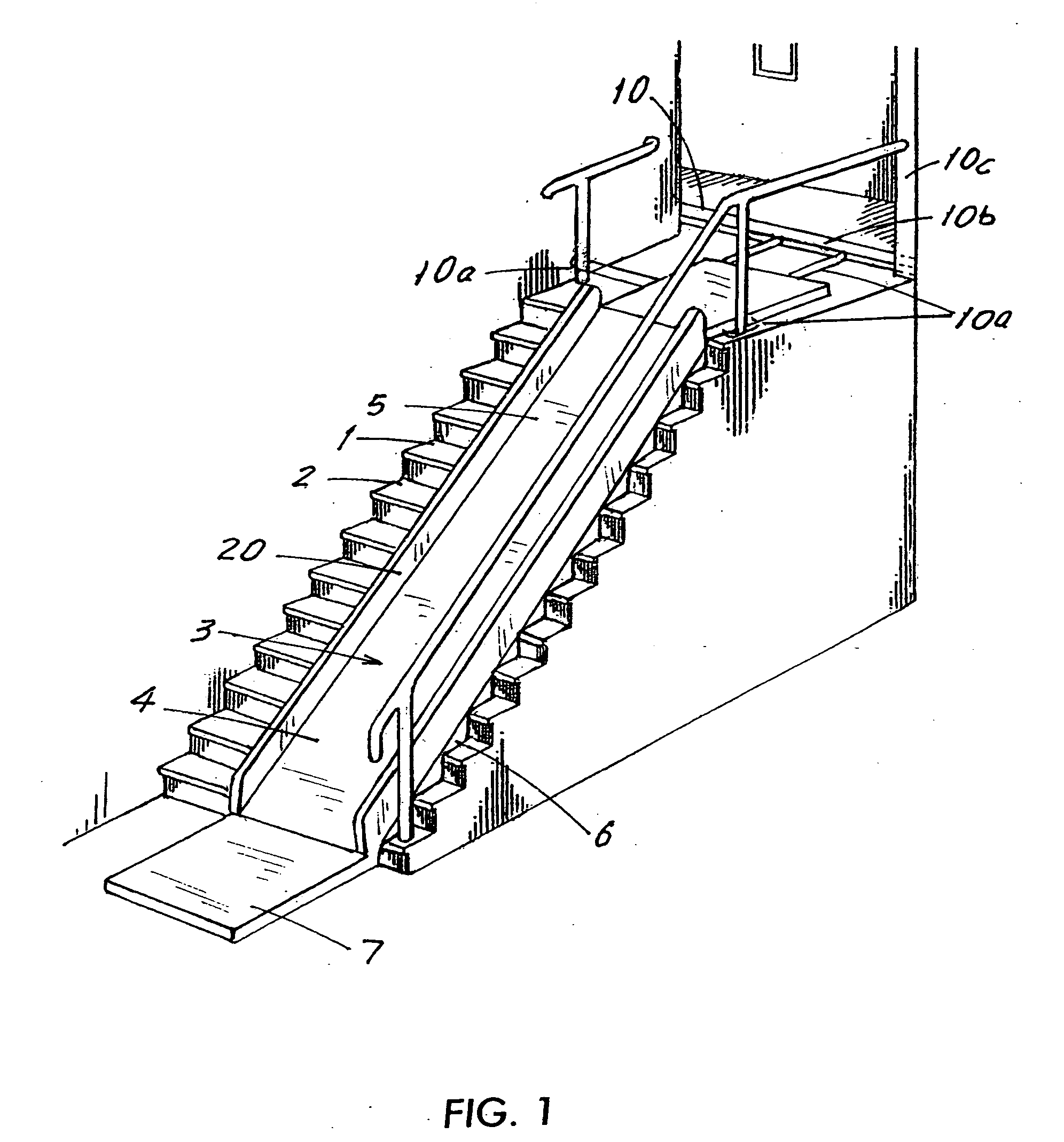 Indoor stair slide for transporting the handicapped between floors and/or for joyful rides