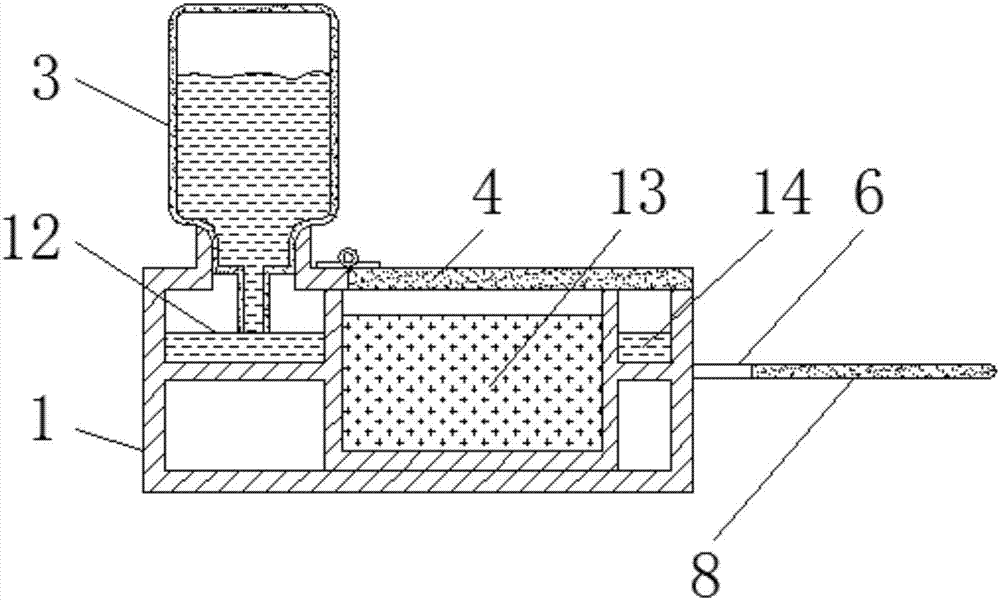 Fly-insert prevention and water-drinking feed box for chicken raising