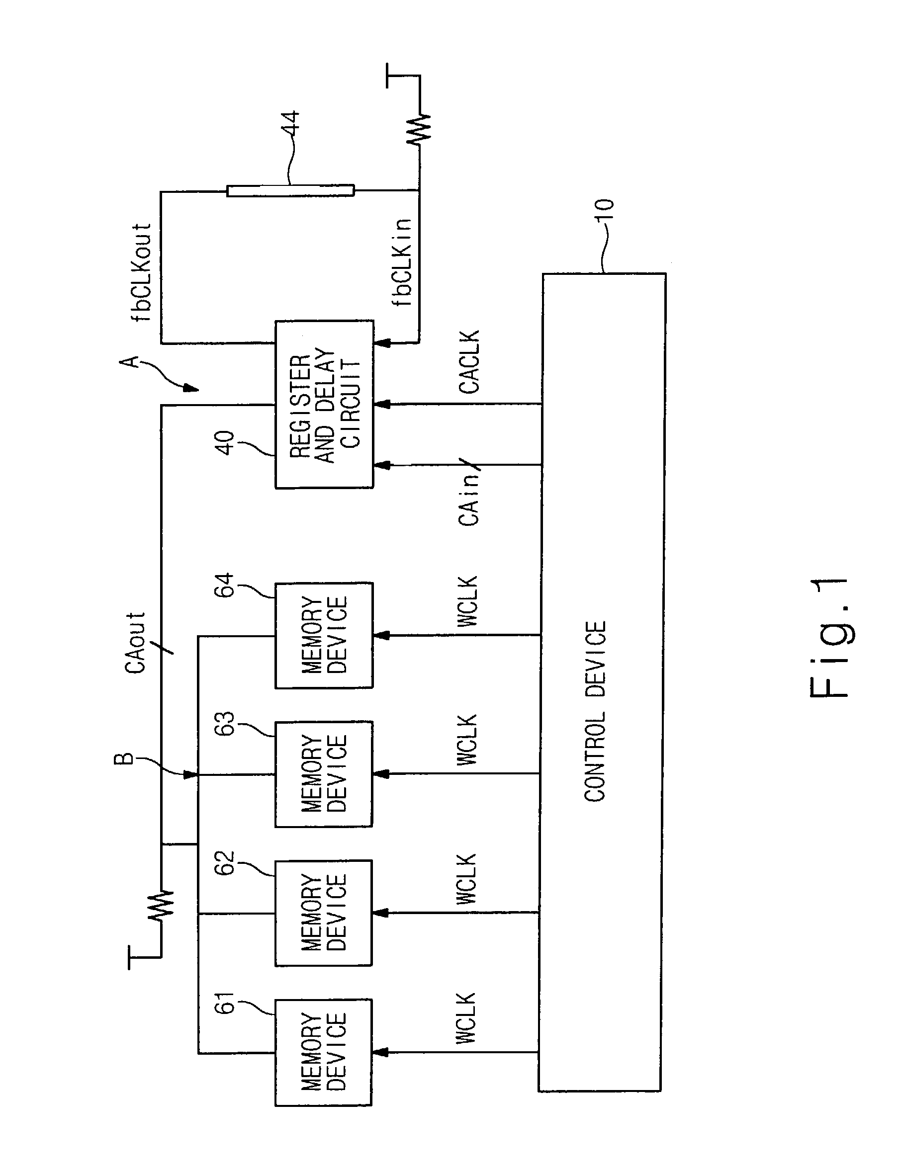 Memory system using non-distributed command/address clock signals