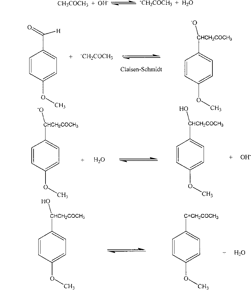 New method for synthesizing raspberry ketone by using natural equivalent anisic aldehyde