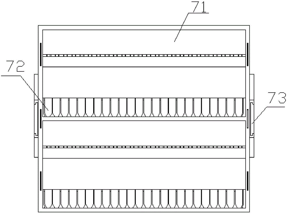 System for taking toothbrush handles from horizontal machine, shearing toothbrush handles, placing toothbrush handles into vertical machine for secondary glue injection, and conducting casing