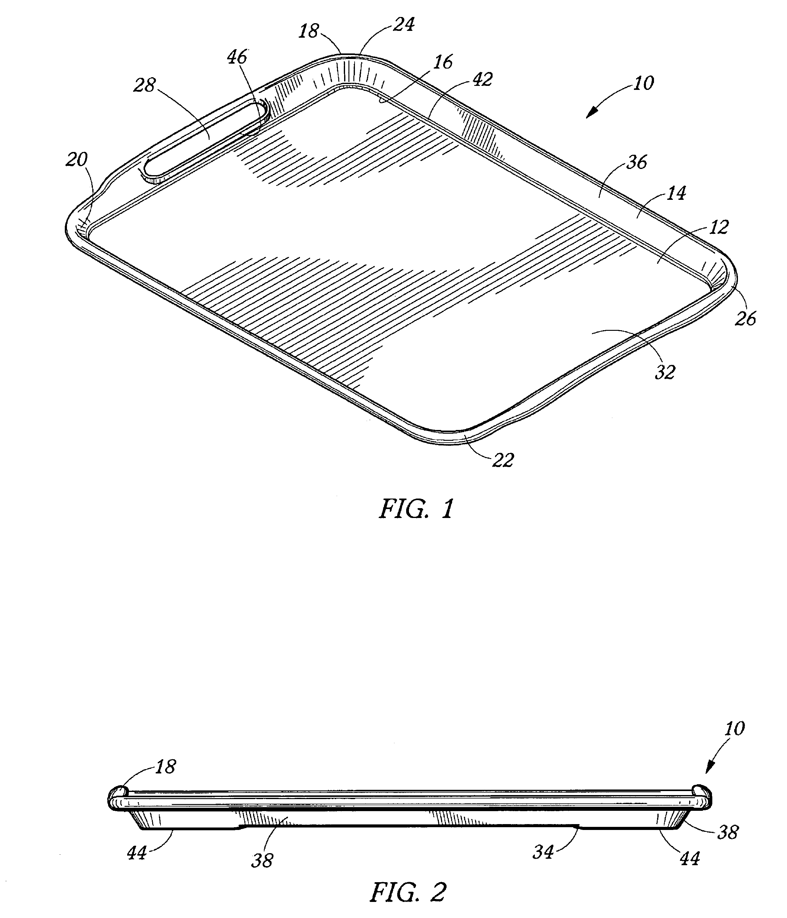 Stackable food service tray and combination