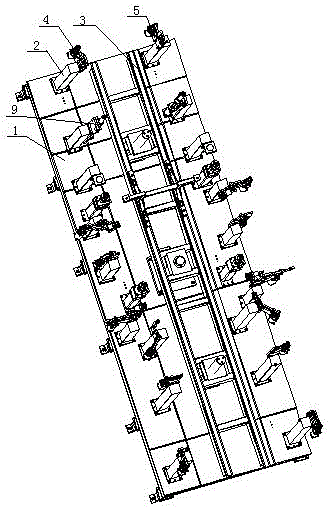 An automobile floor assembly fixture