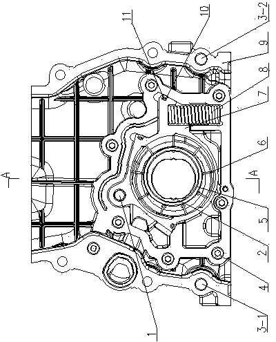 Variable displacement vane oil pump directly driven by crank shaft flat block