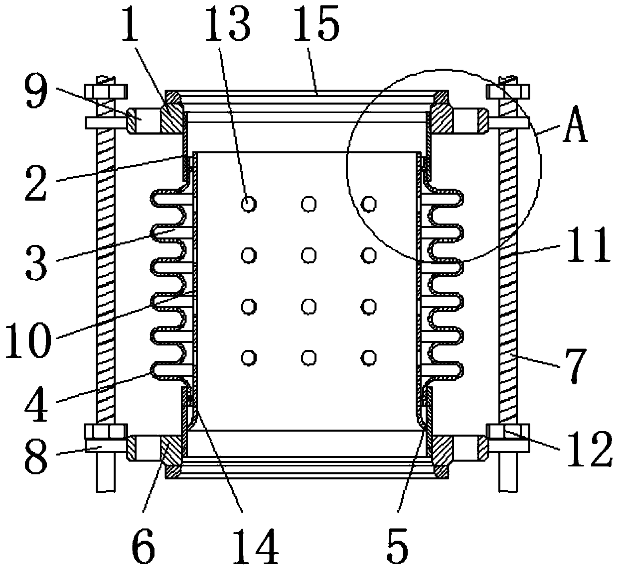 Telescopic pipe with guiding device