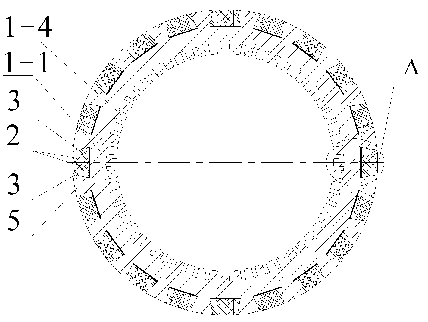 Ceramic embedded type cylindrical traveling wave ultrasonic motor vibrator pretightened by using wedge blocks