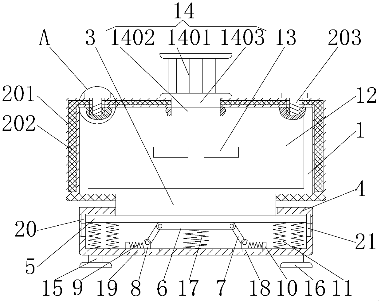 Silent diesel generator set silencing mechanism