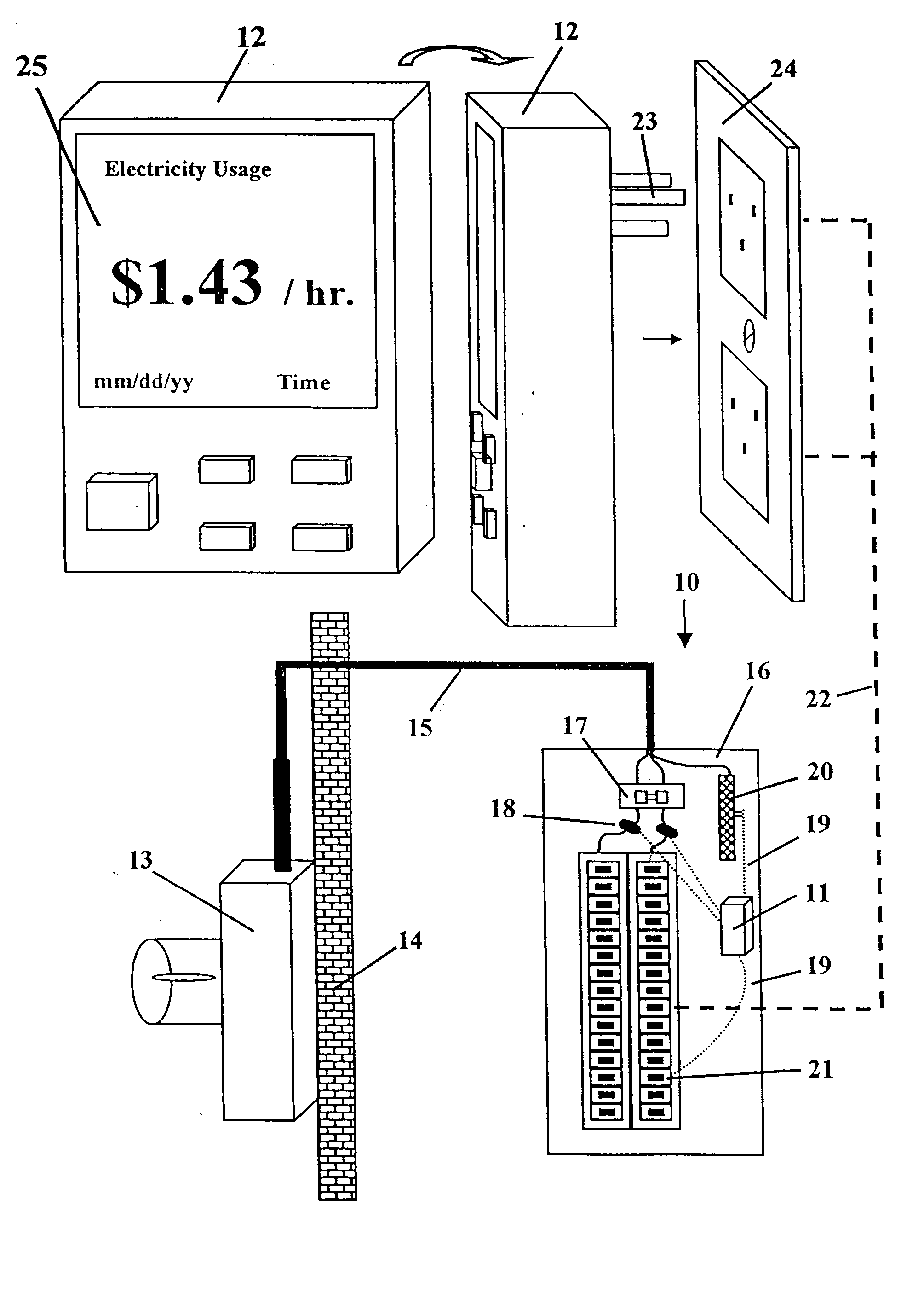 Programmable electricity consumption monitoring system and method