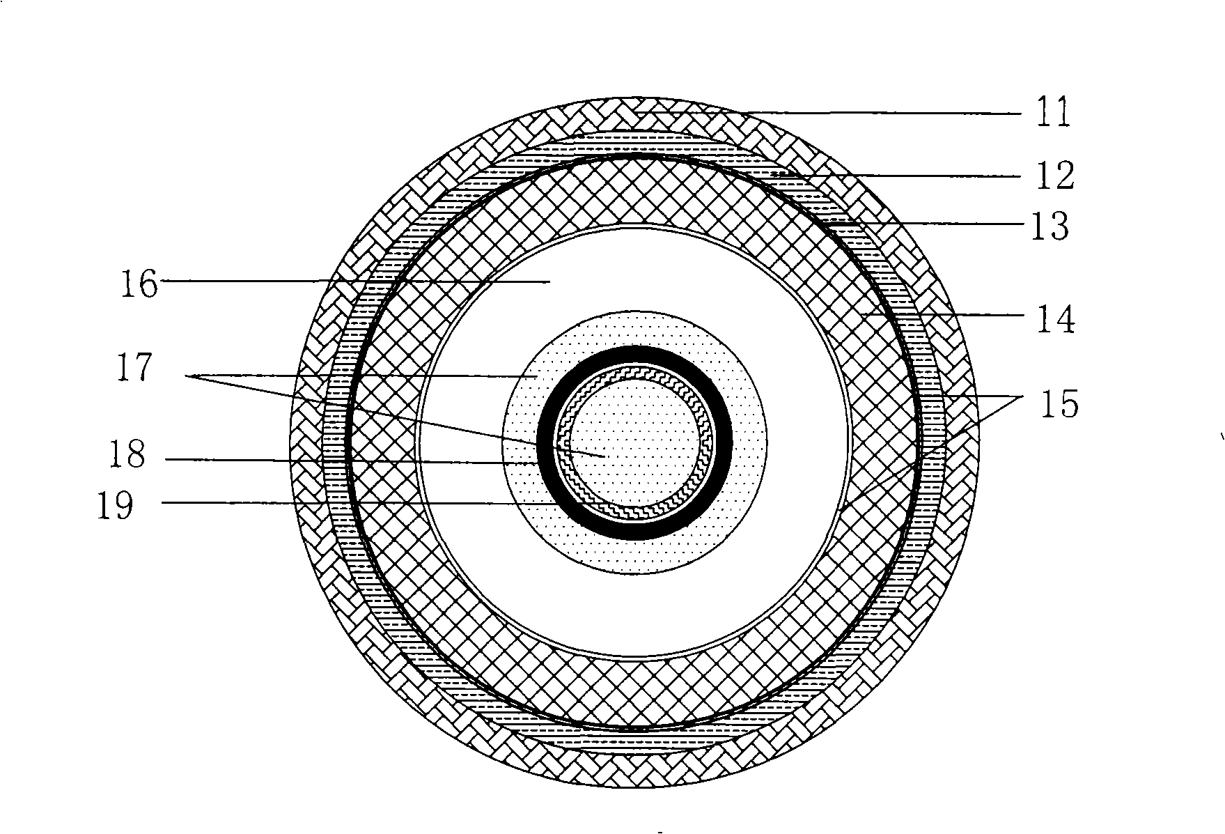 Superconducting cable for insulation and thermal insulation