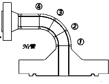 Tool special for overlaying and assembly welding of small-caliber elbows and installing method