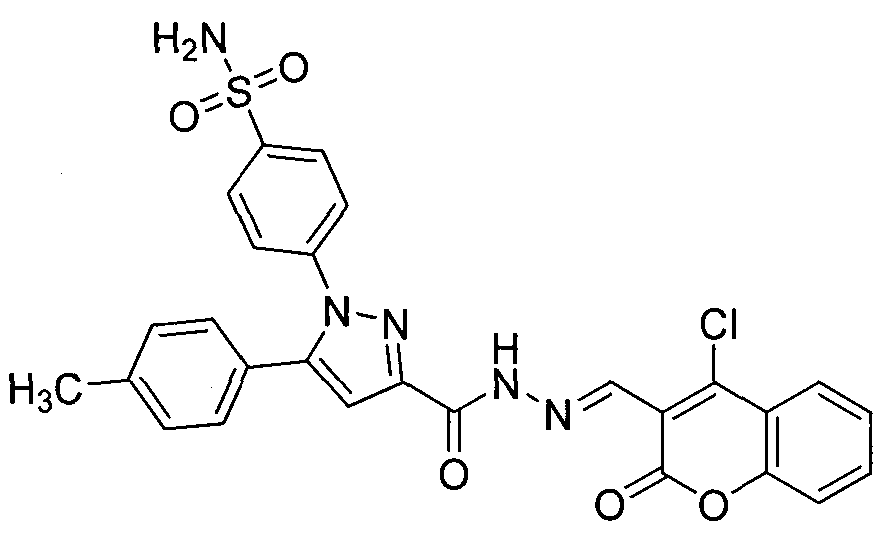 Preparing method for 4-(3-(3-(4-clocoumarol)-acylhydrazone)-5-phenyl-pyrazol) benzene sulfonamide derivate and application to anti-cancer drugs