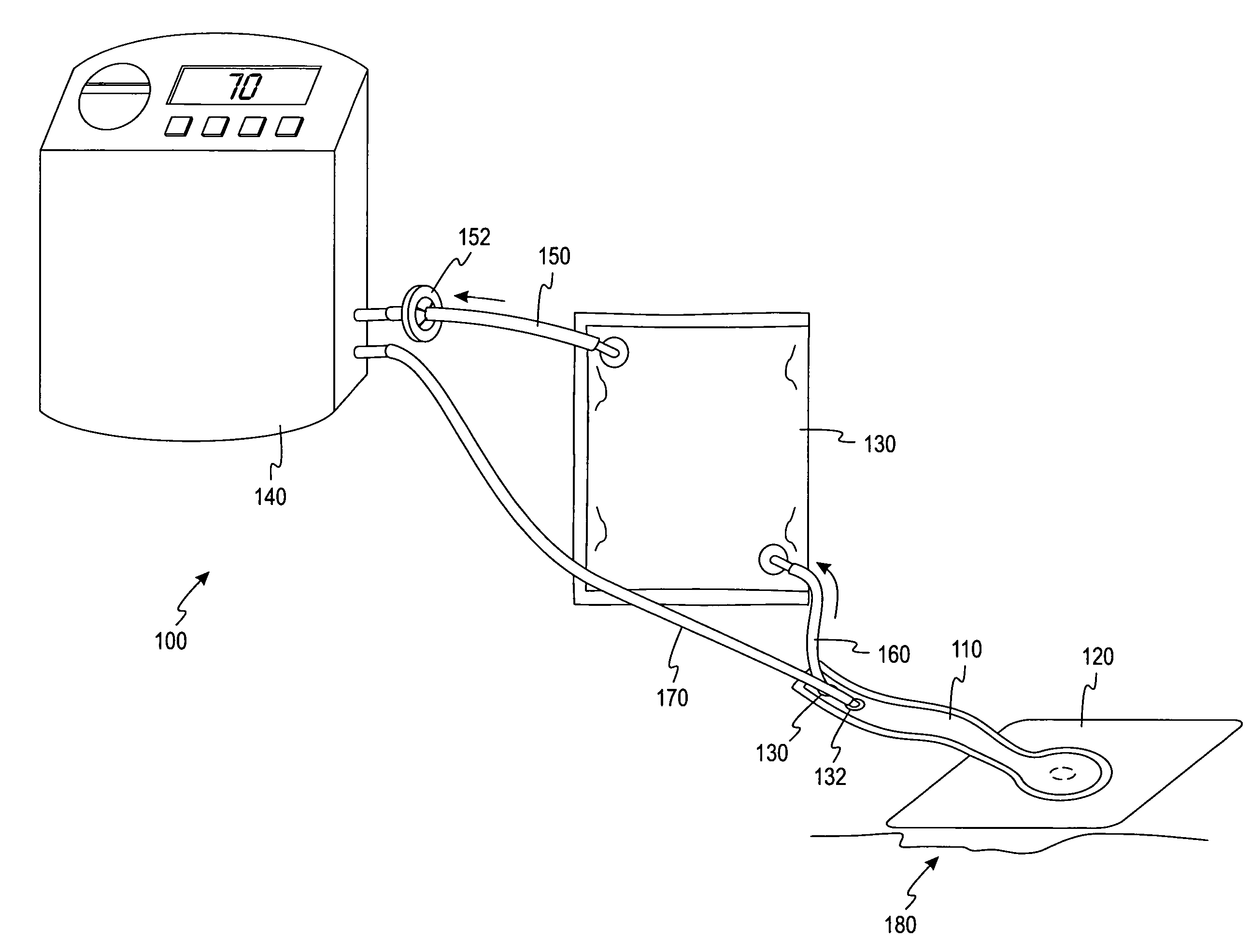 Flat-hose assembly for wound drainage system