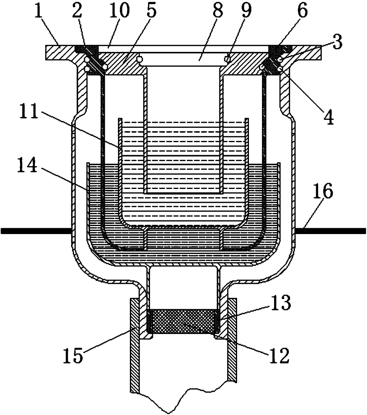 Easy to disassemble and easy to assemble double water seal floor drain