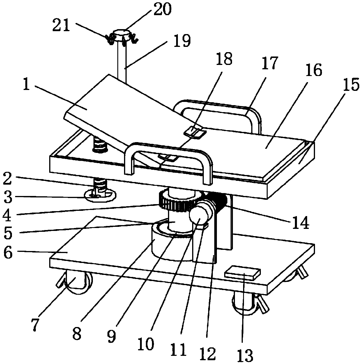 Gynecology and obstetrics nursing rotating examination bed