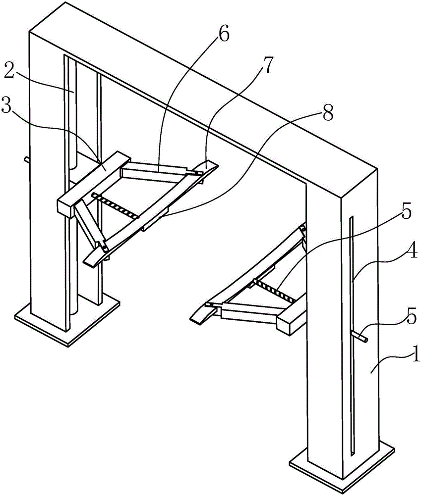 Gantry elevator with followup end plates